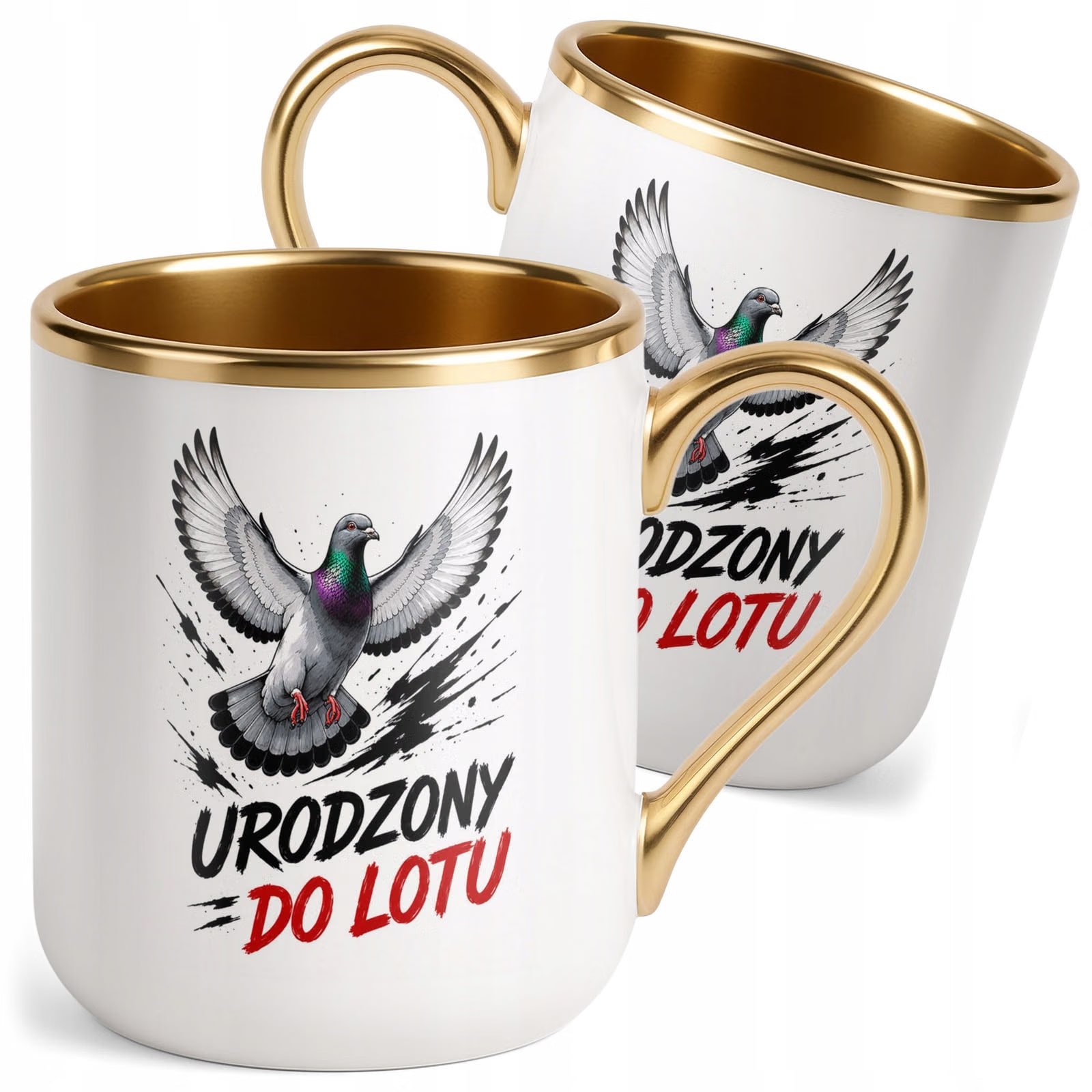 Kubek z nadrukiem Premium Złoty Dla Gołębiarza Hodowcy Gołębi Prezent