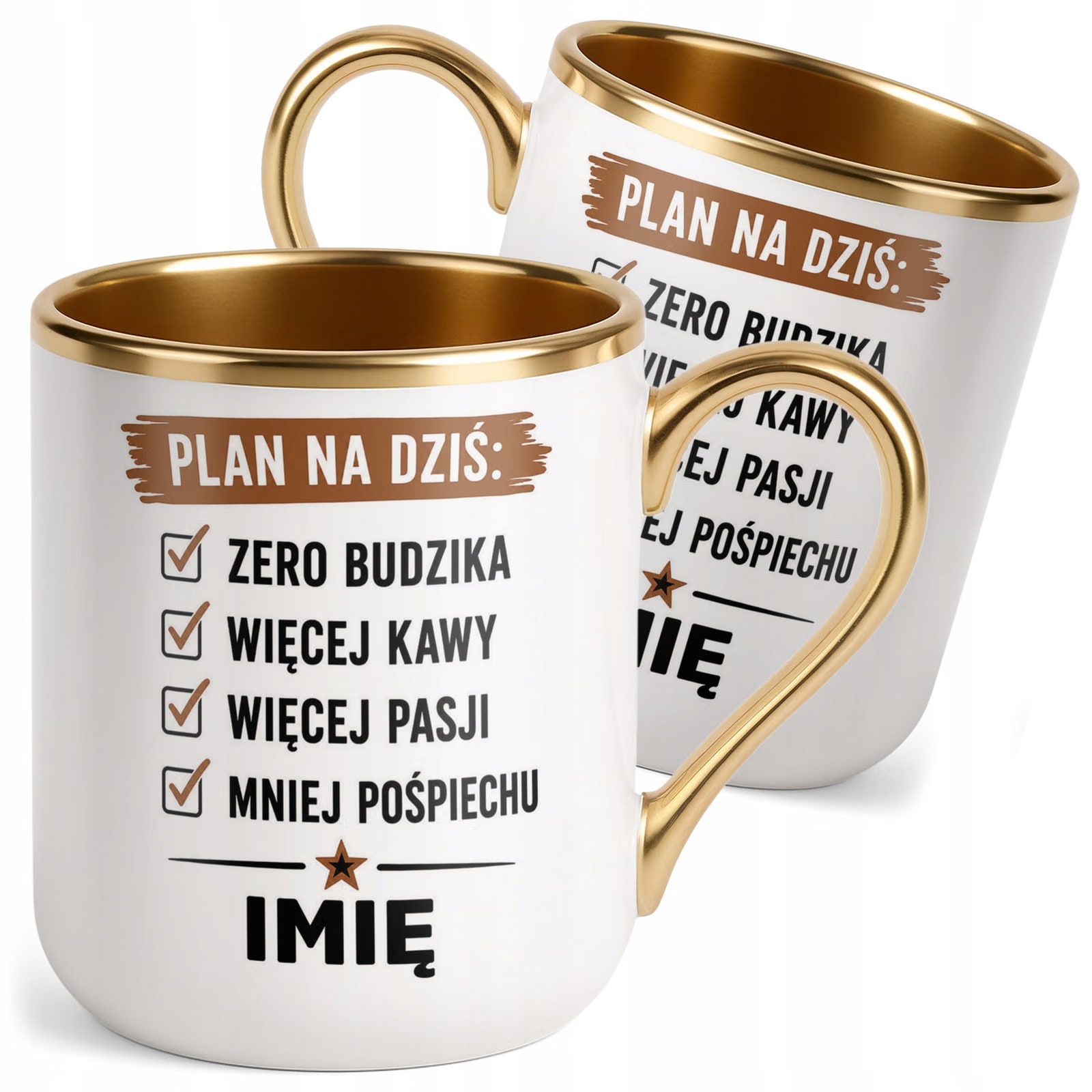 Kubek Personalizowany z nadrukiem Premium Złoty Emerytura Prezent