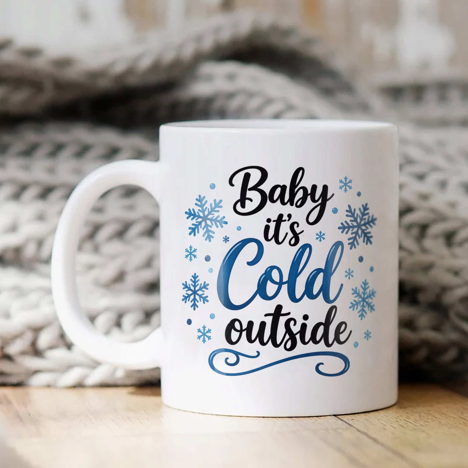 Kubek Biały Boże Narodzenie Mikołajki Baby Its Cold Outside Prezent