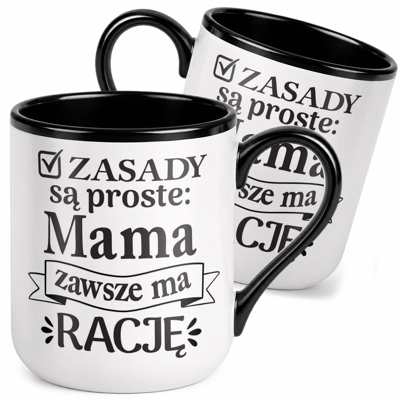 Kubek z nadrukiem Premium Czarny Dla Mamy Dzień Matki Upominek Prezent
