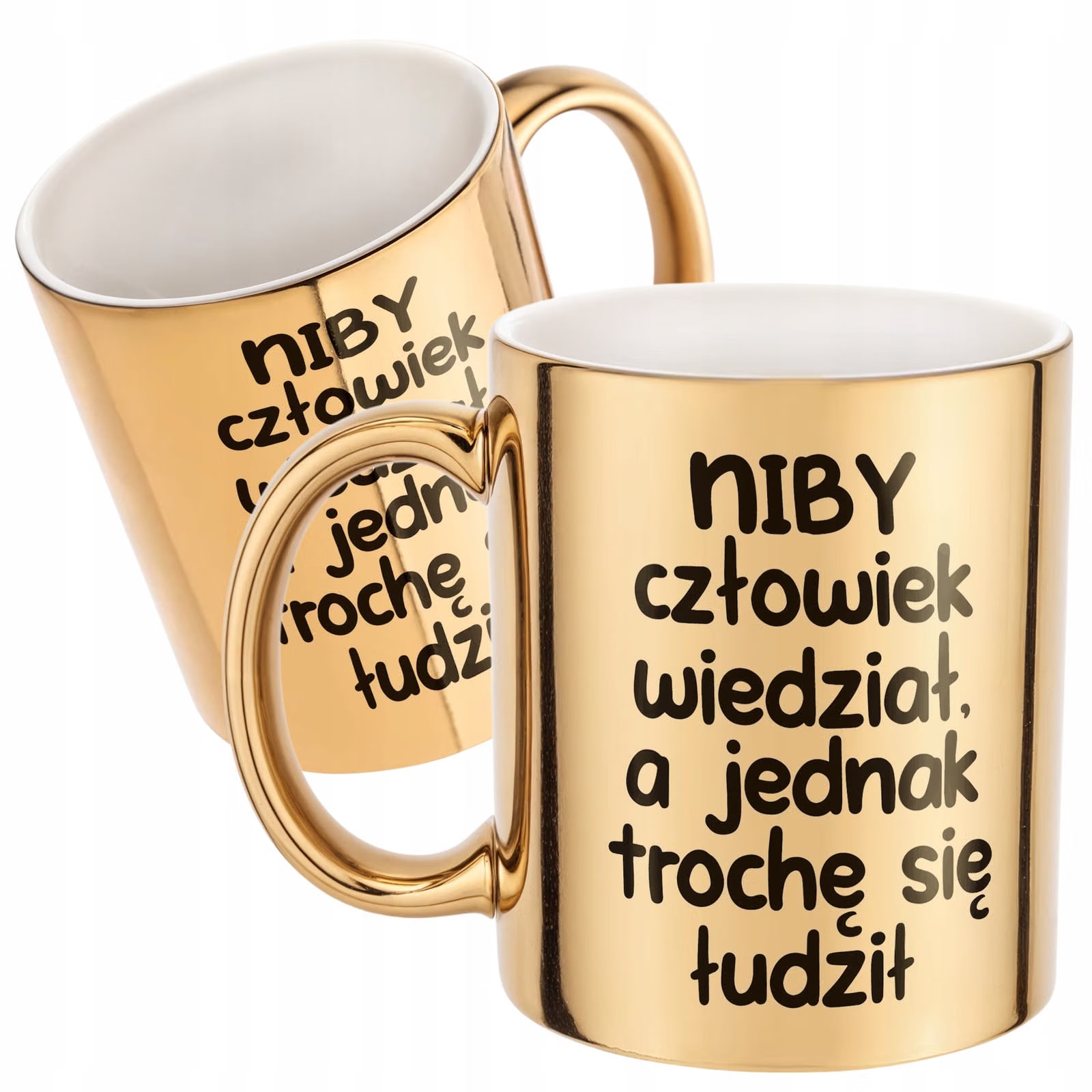 Złoty Kubek Niby Człowiek Wiedział Śmieszny Zabawny Prezent