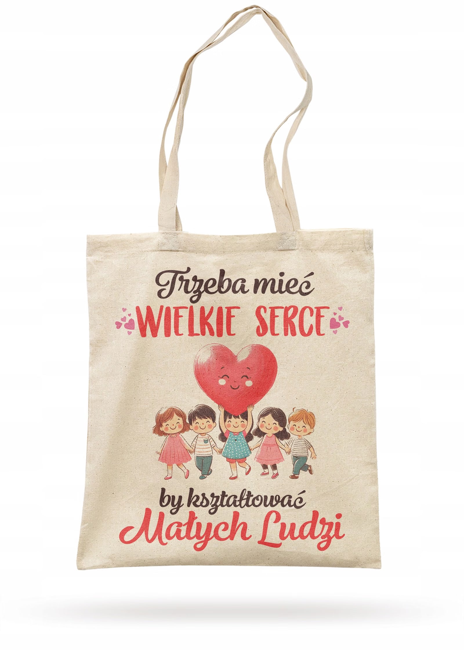 Torba bawełniana Dzień Nauczyciela Trzeba mieć wielkie serce Prezent