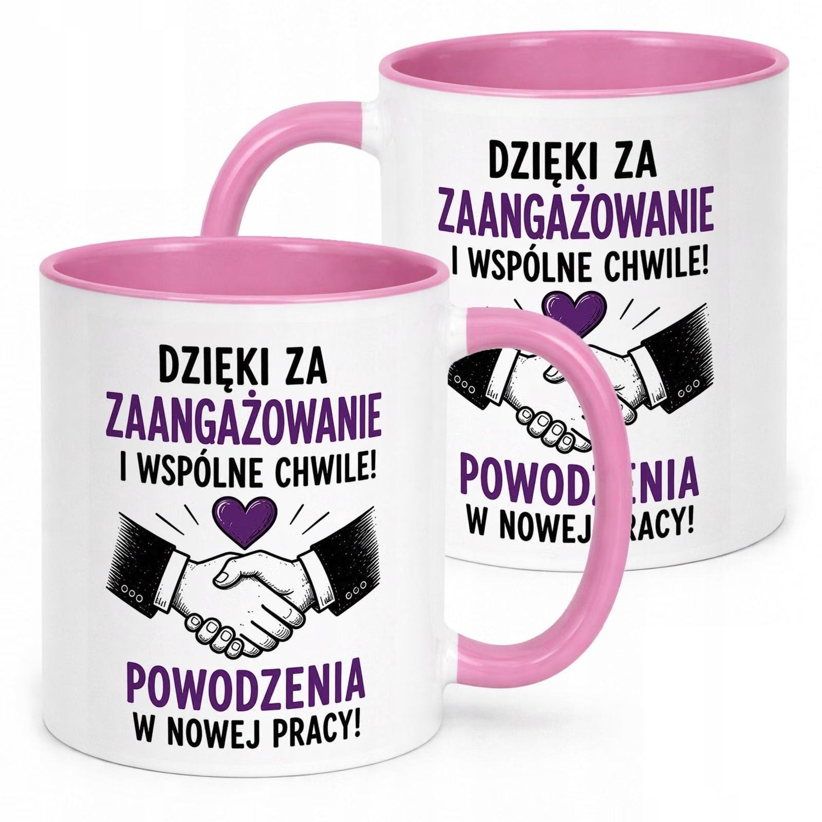 Kubek Różowy z nadrukiem Pożegnanie Odejście z Pracy Upominek Prezent