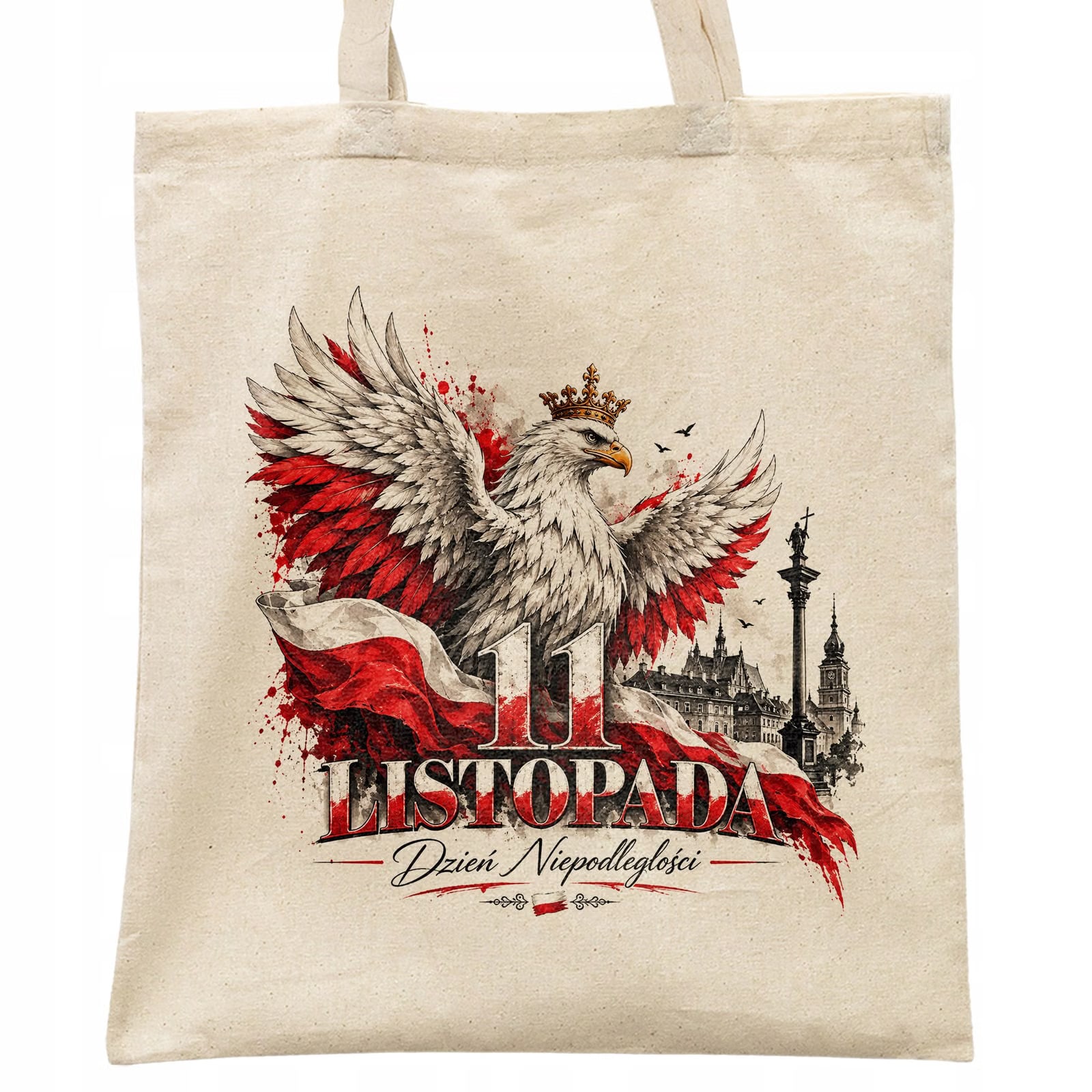 Torba shopper ecru patriotyczna święto niepodległości z nadrukiem