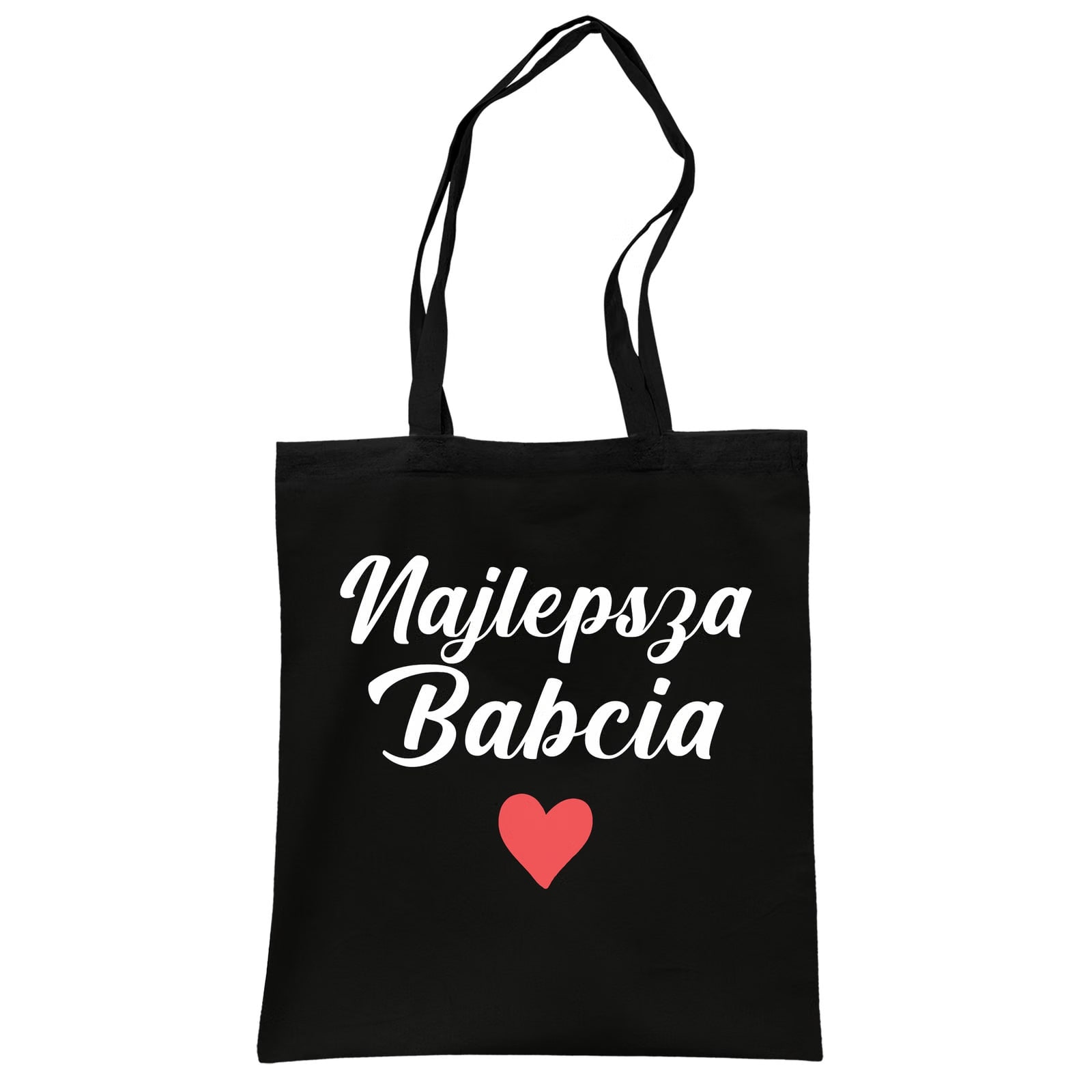 Torba bawełniana czarna na zakupy Dzień Babci Prezent