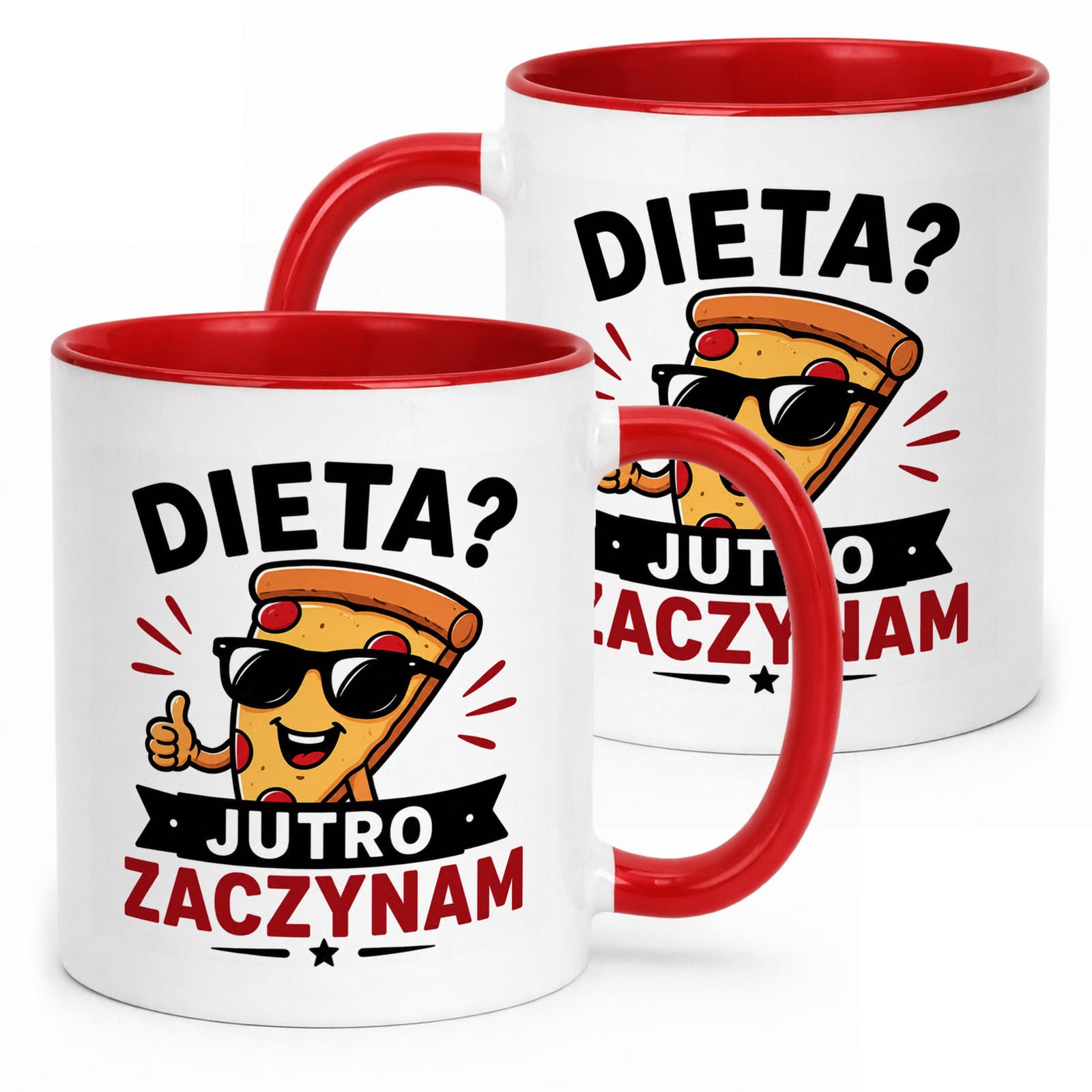 Czerwony Kubek z nadrukiem Dzień Chłopaka Mężczyzny Upominek Prezent