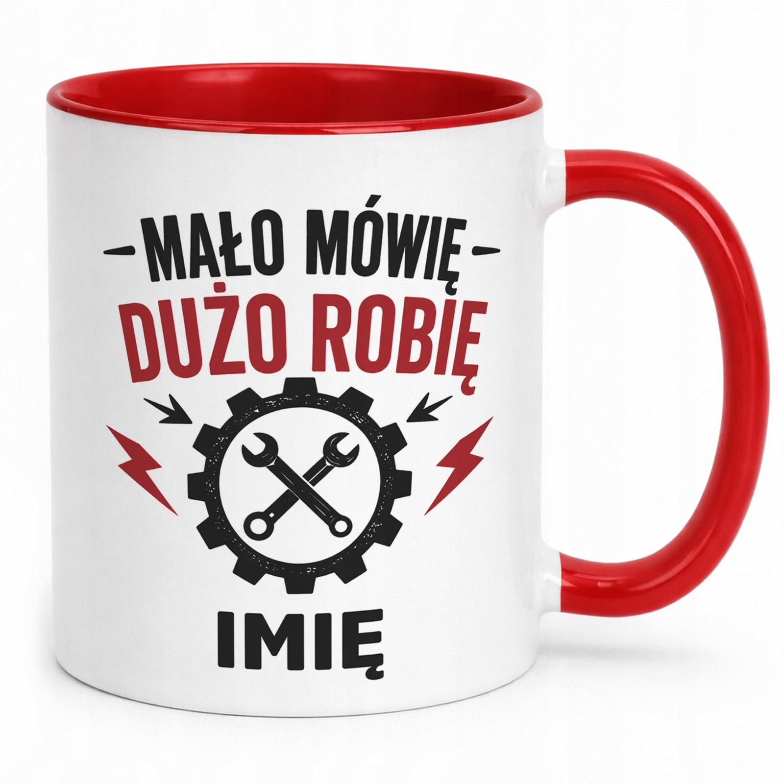 Czerwony Kubek personalizowany z nadrukiem Dzień Chłopaka Mężczyzny Prezent