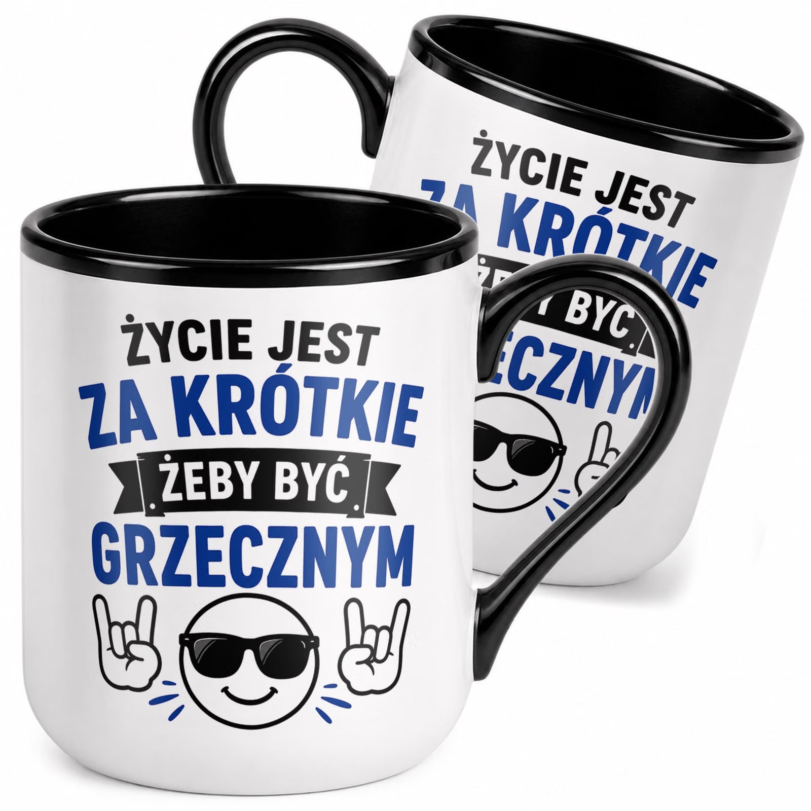 Kubek z nadrukiem Premium Czarny Dzień Chłopaka Dla Mężczyzny Prezent