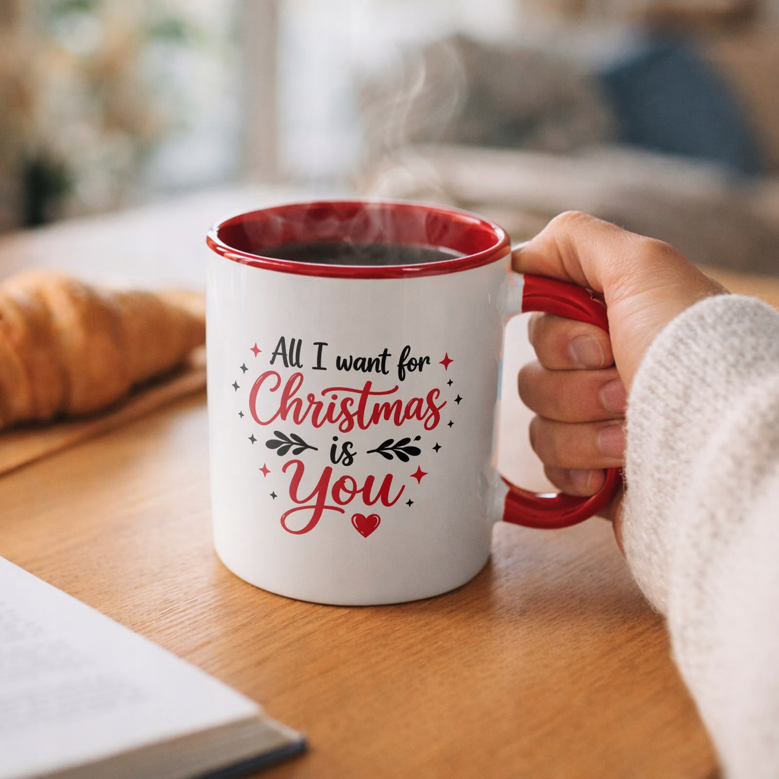 Kubek Czerwony z Nadrukiem Boże Narodzenie All I Want For Christmas Prezent