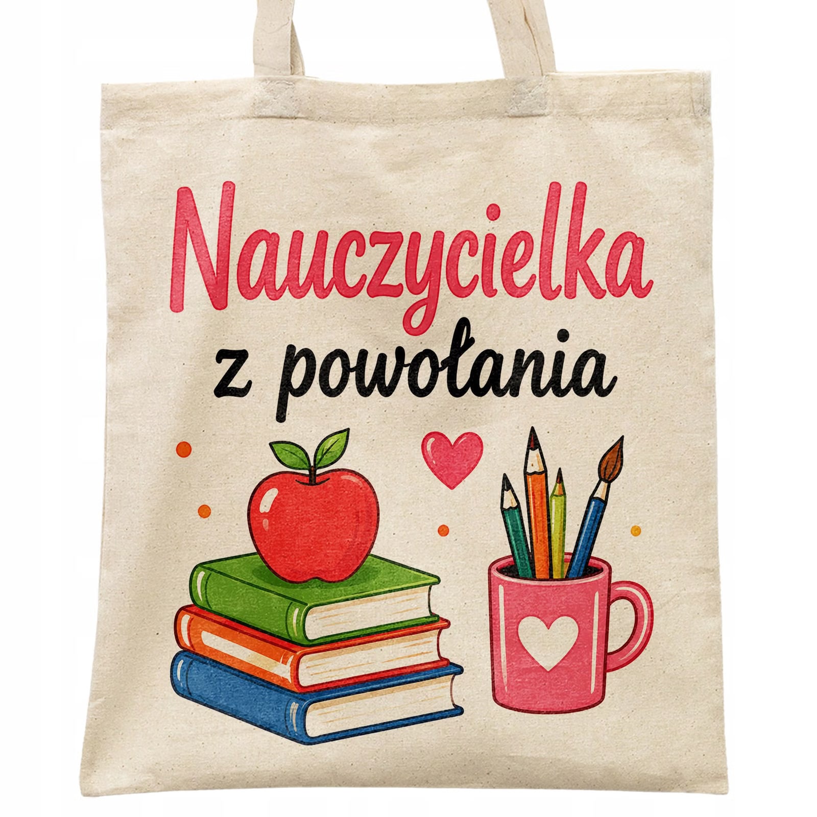 Torba shopper bawełniana Dzień Nauczyciela na zakupy z nadrukiem prezent