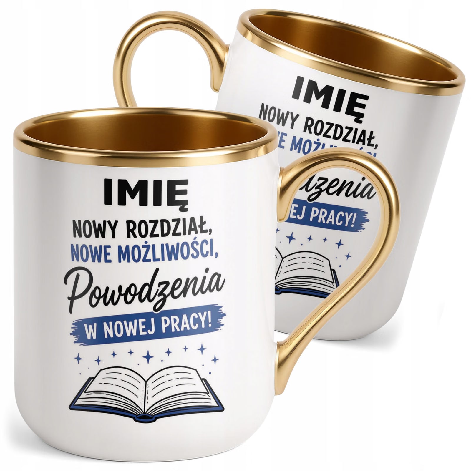 Kubek Personalizowany z nadrukiem Premium Złoty Odejście z Pracy