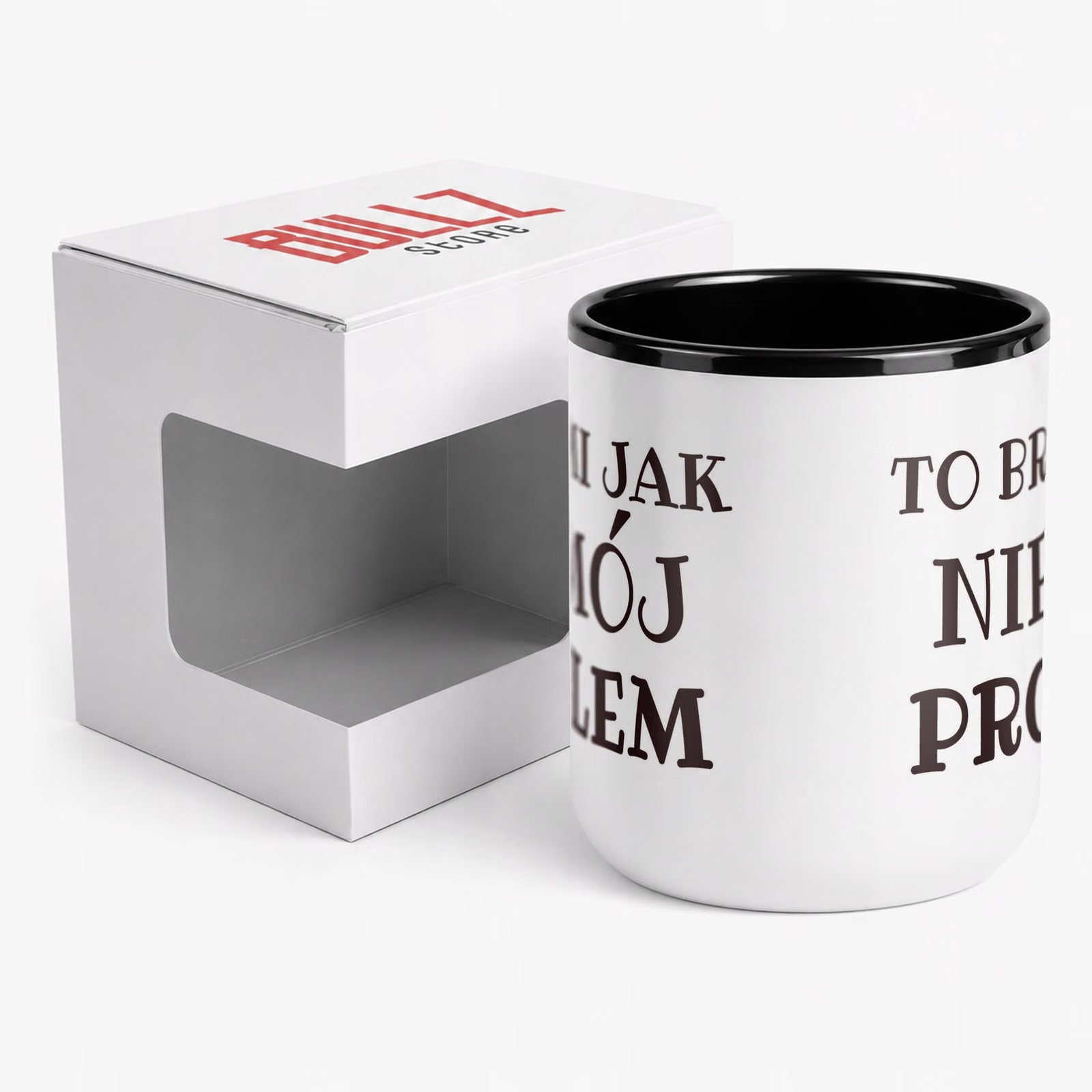Kubek z nadrukiem Premium Czarny To Nie Brzmi Jak Mój Problem Prezent