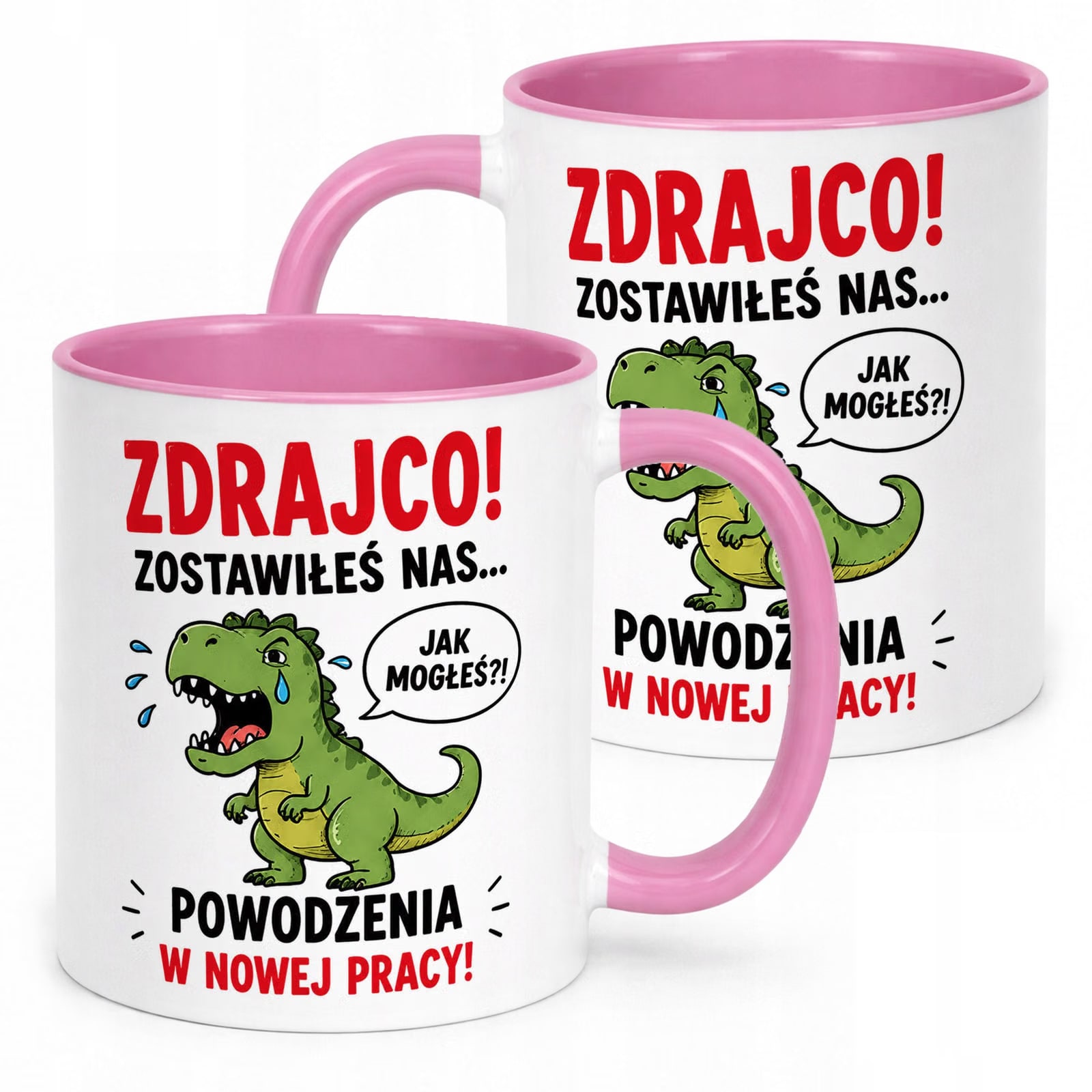 Kubek Różowy z nadrukiem Pożegnanie Odejście z Pracy Dla Kolegi Prezent