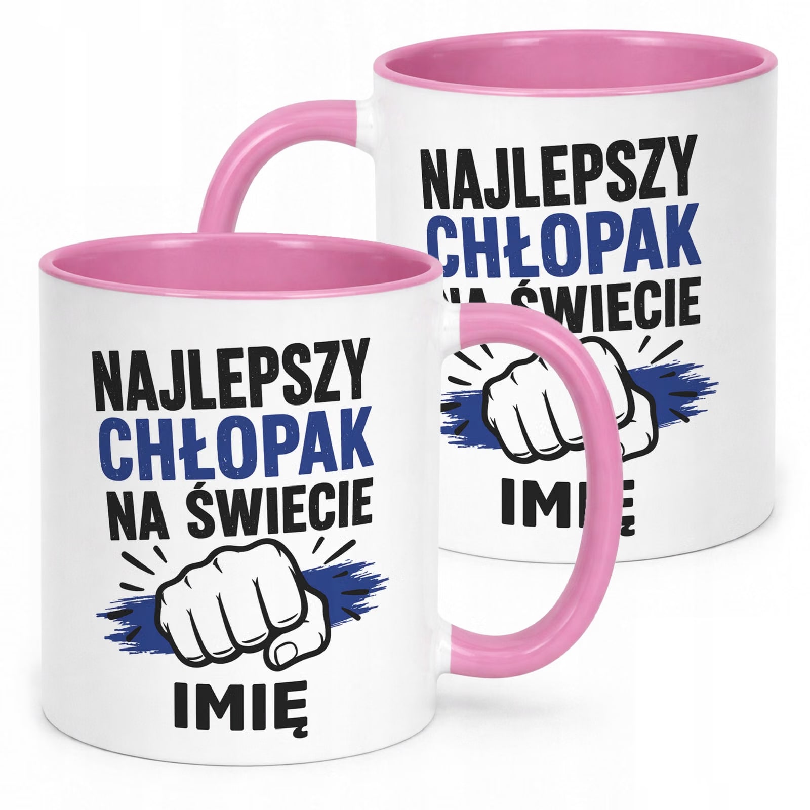 Różowy Kubek personalizowany z nadrukiem Dzień Chłopaka Mężczyzny Prezent