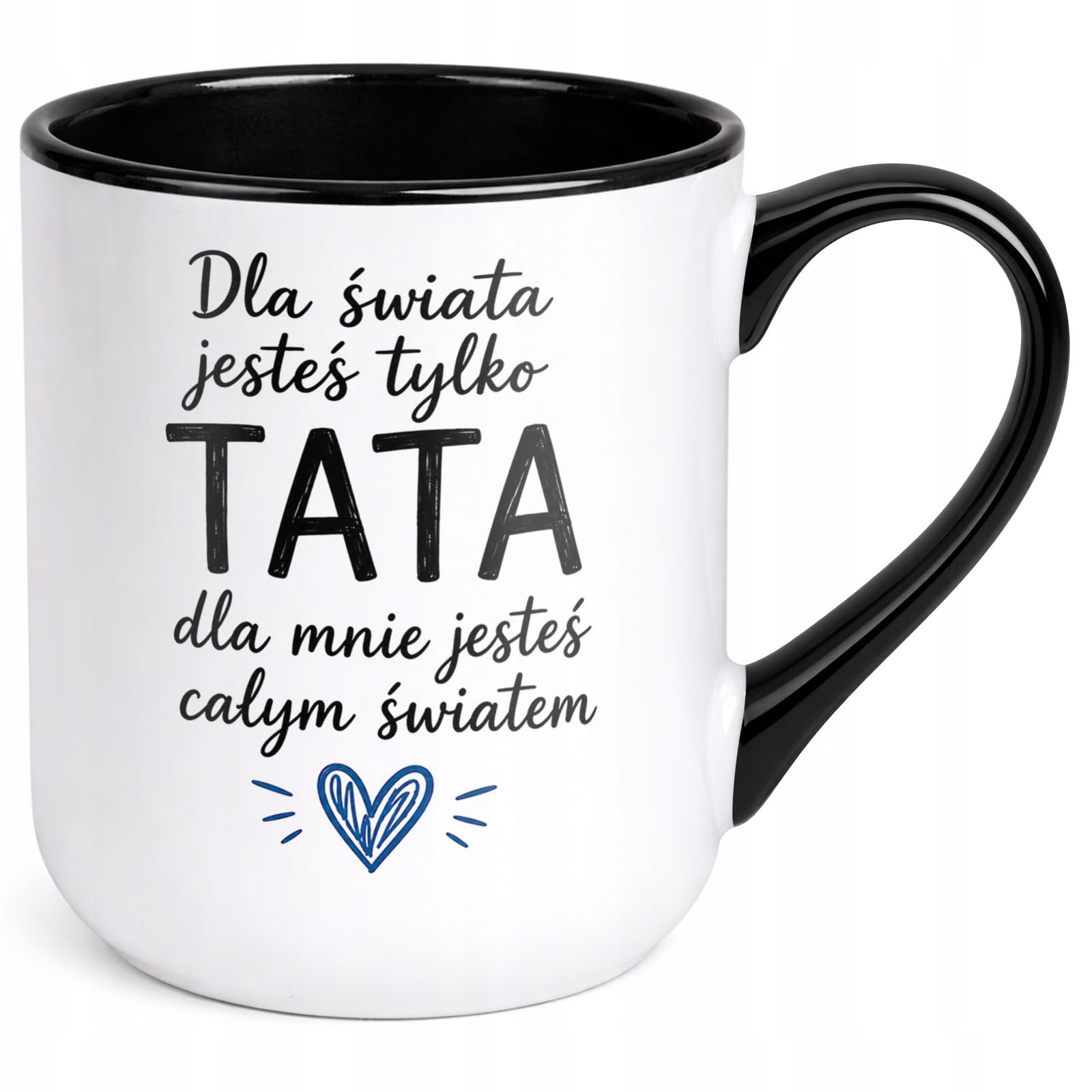 Kubek z nadrukiem Premium Czarny Dla Taty Dzień Ojca Upominek Prezent