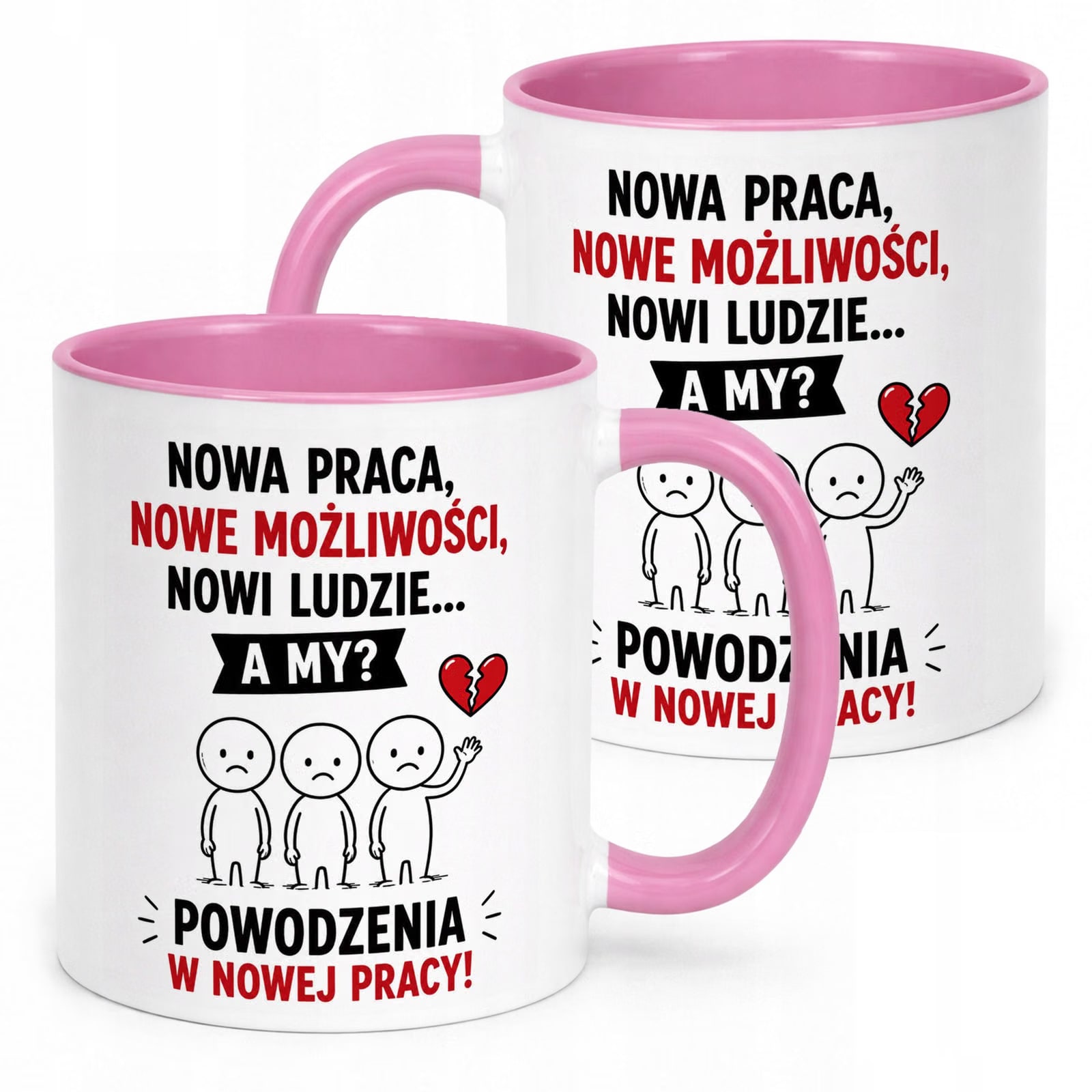 Kubek Różowy z nadrukiem Pożegnanie Odejście z Pracy Upominek Prezent