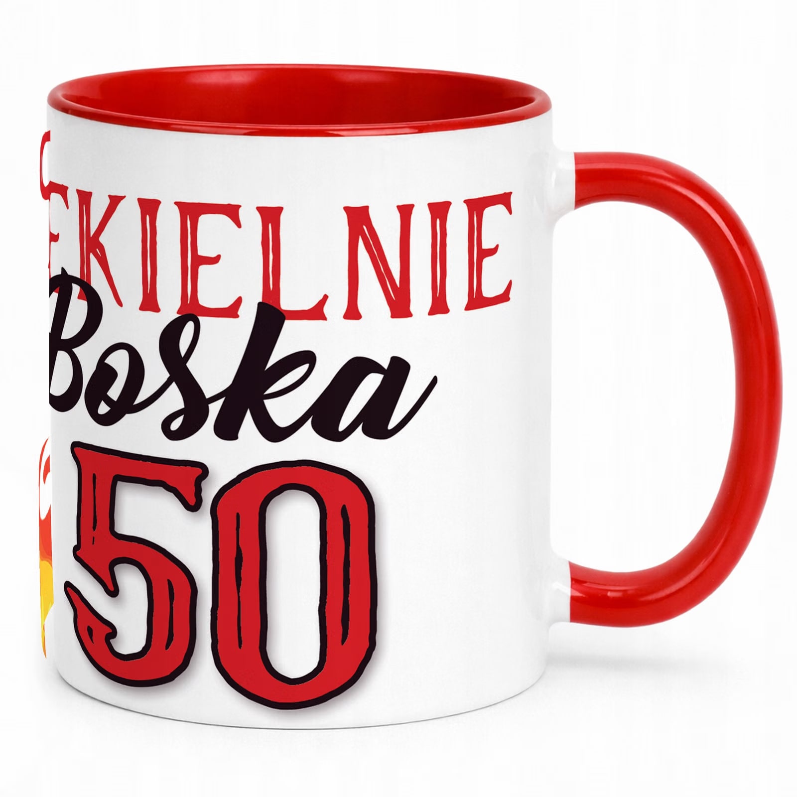 Kubek Czerwony Piekielnie Boska 50 Dla Kobiety Urodziny Prezent