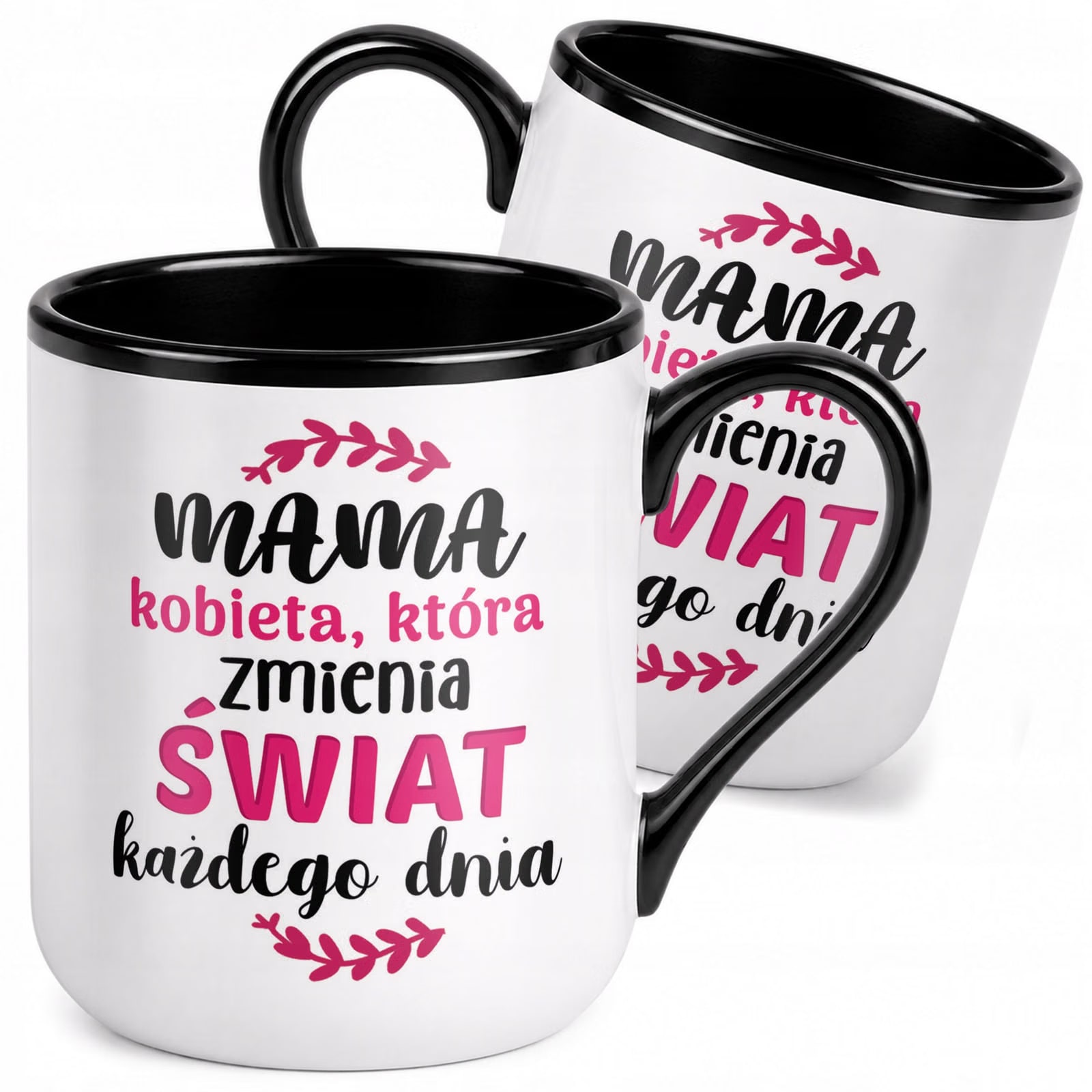 Kubek z nadrukiem Premium Czarny Dla Mamy Dzień Matki Upominek Prezent
