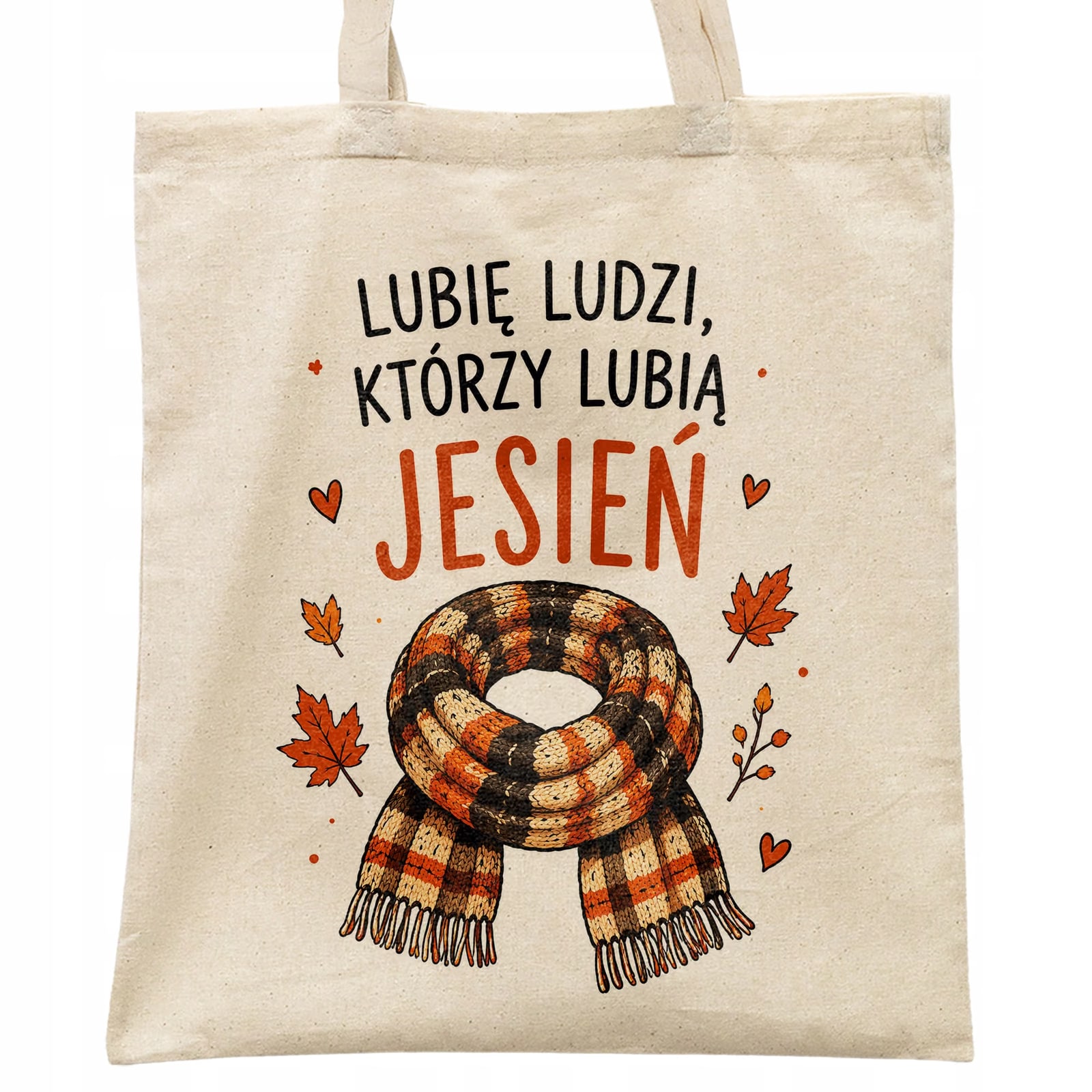 Torba shopper bawełniana jesień jesienna na zakupy z nadrukiem