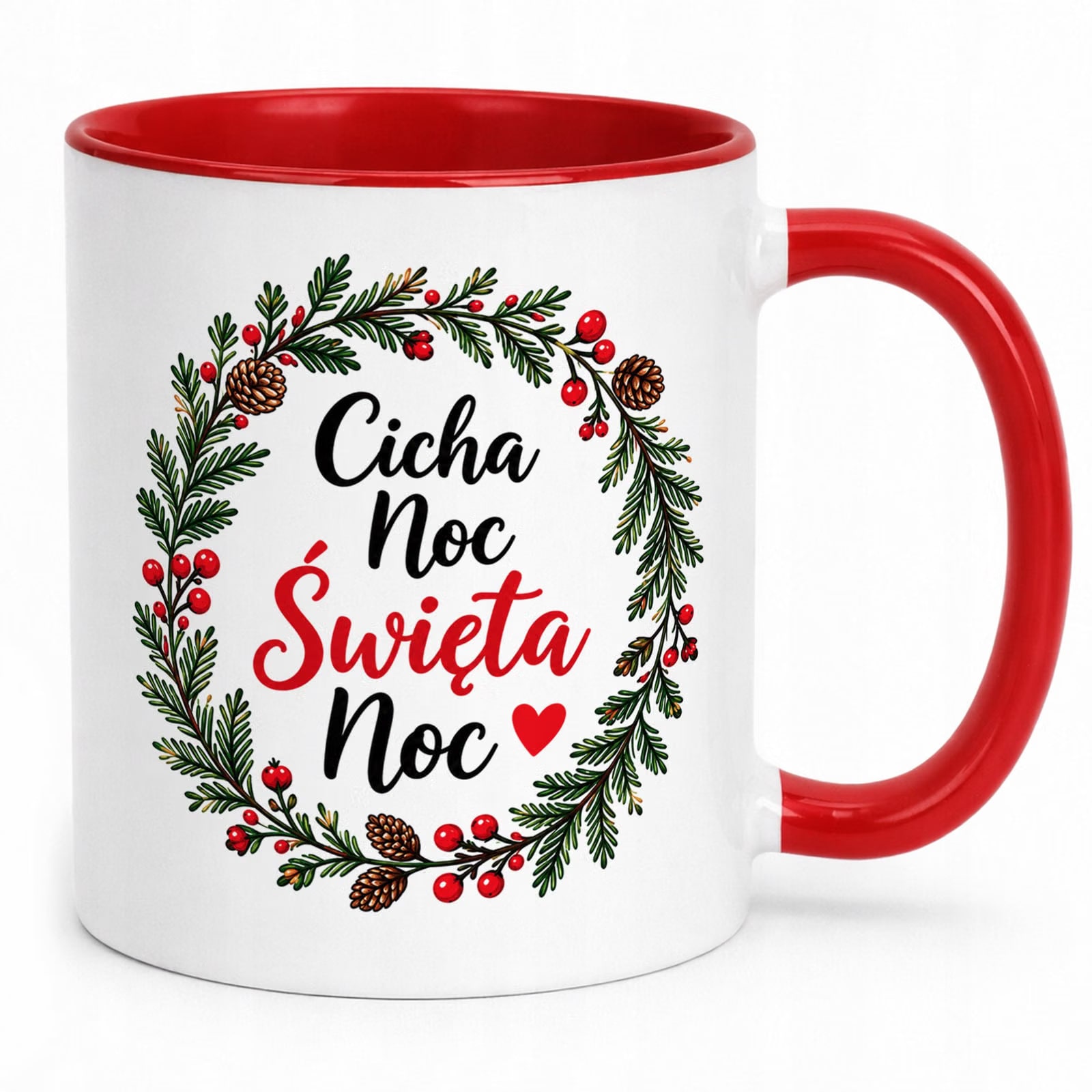 Kubek Czerwony Boże Narodzenie Mikołajki Święta Cicha Noc Prezent
