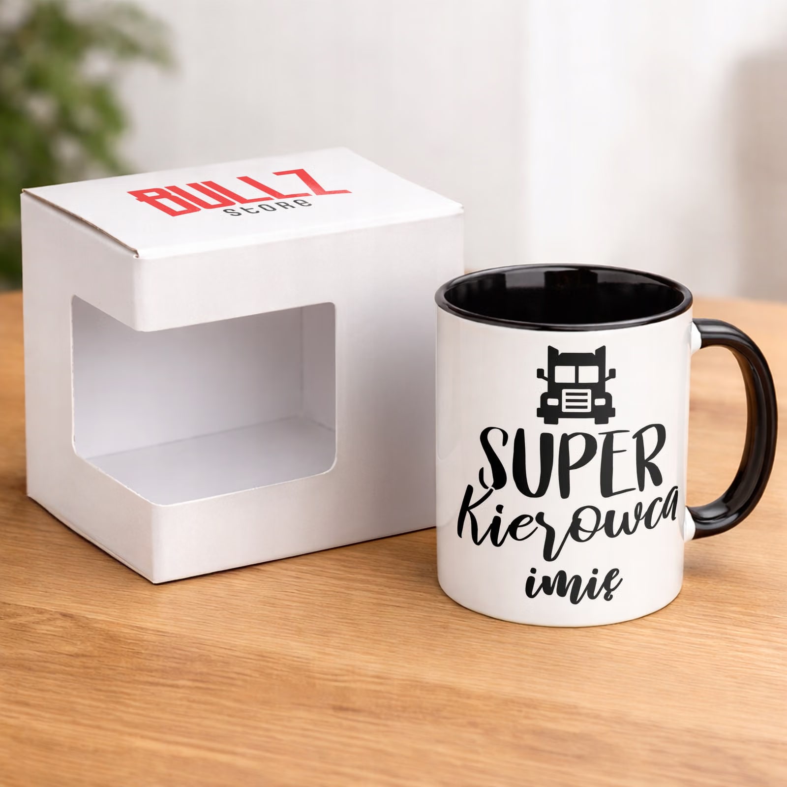 Kubek Czarny Personalizowany Super Kierowca Prezent Upominek