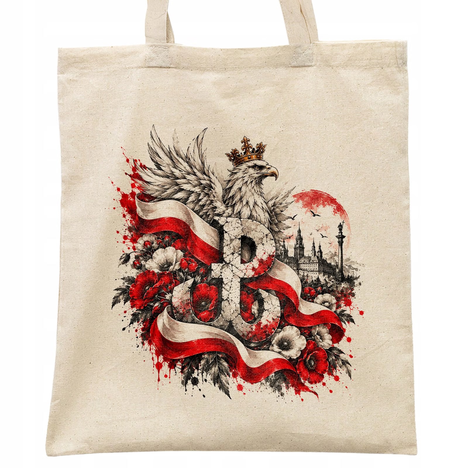 Torba shopper ecru patriotyczna święto niepodległości z nadrukiem
