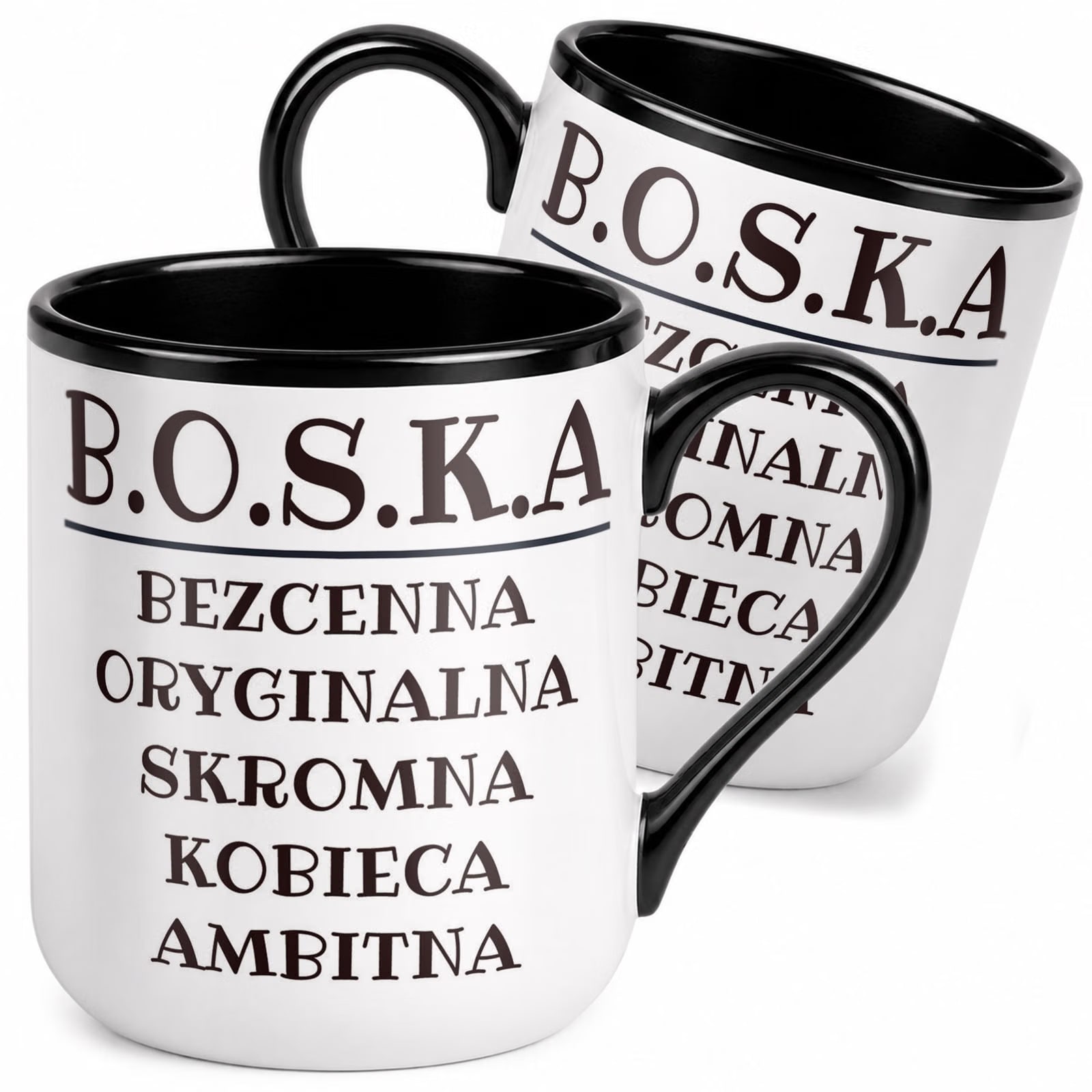 Kubek z nadrukiem Premium Czarny Dzień Kobiet Dla Kobiety Upominek Prezent