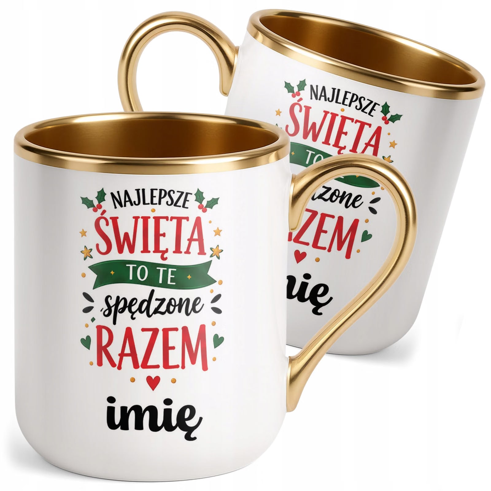 Kubek Personalizowany Premium Złoty Boże Narodzenie Święta Prezent