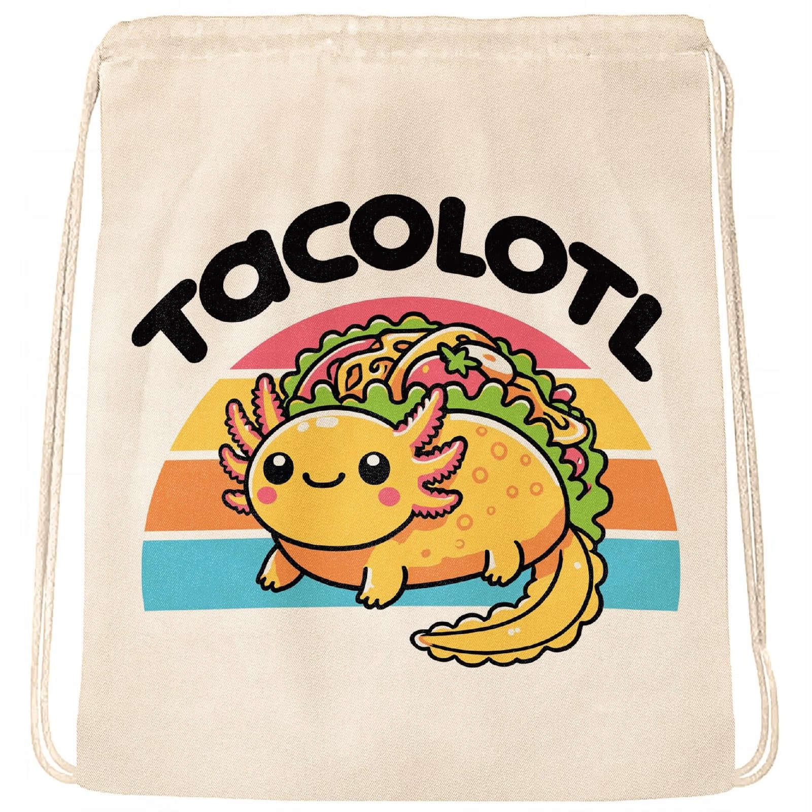 Worek bawełna ecru dla dziecka Aksolotl Axolotl Uśmiechnięty Różowy Trend