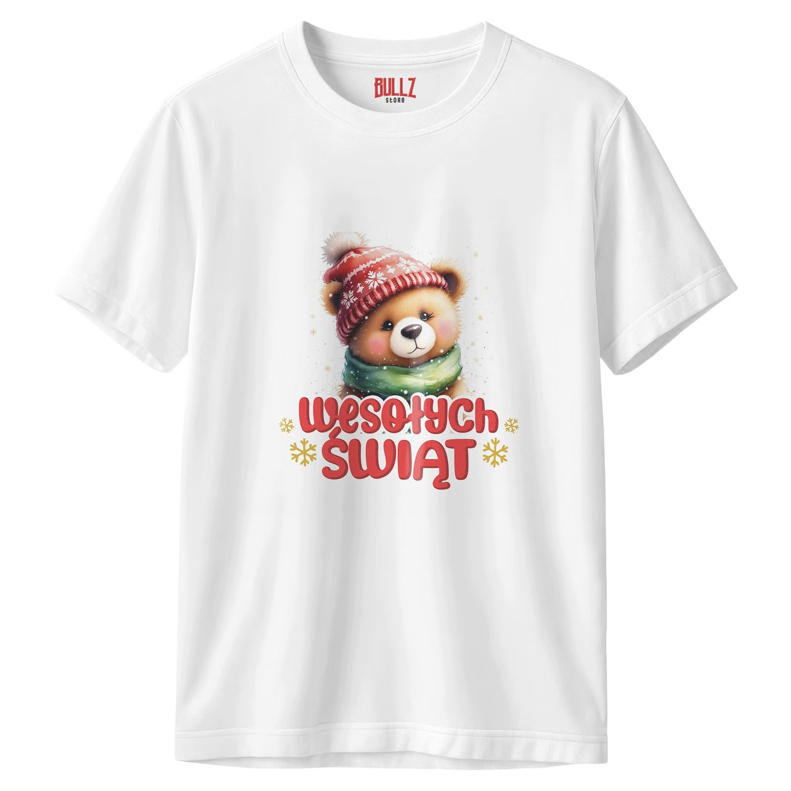 T-shirt męski biały Świąteczny Motyw Boże Narodzenie