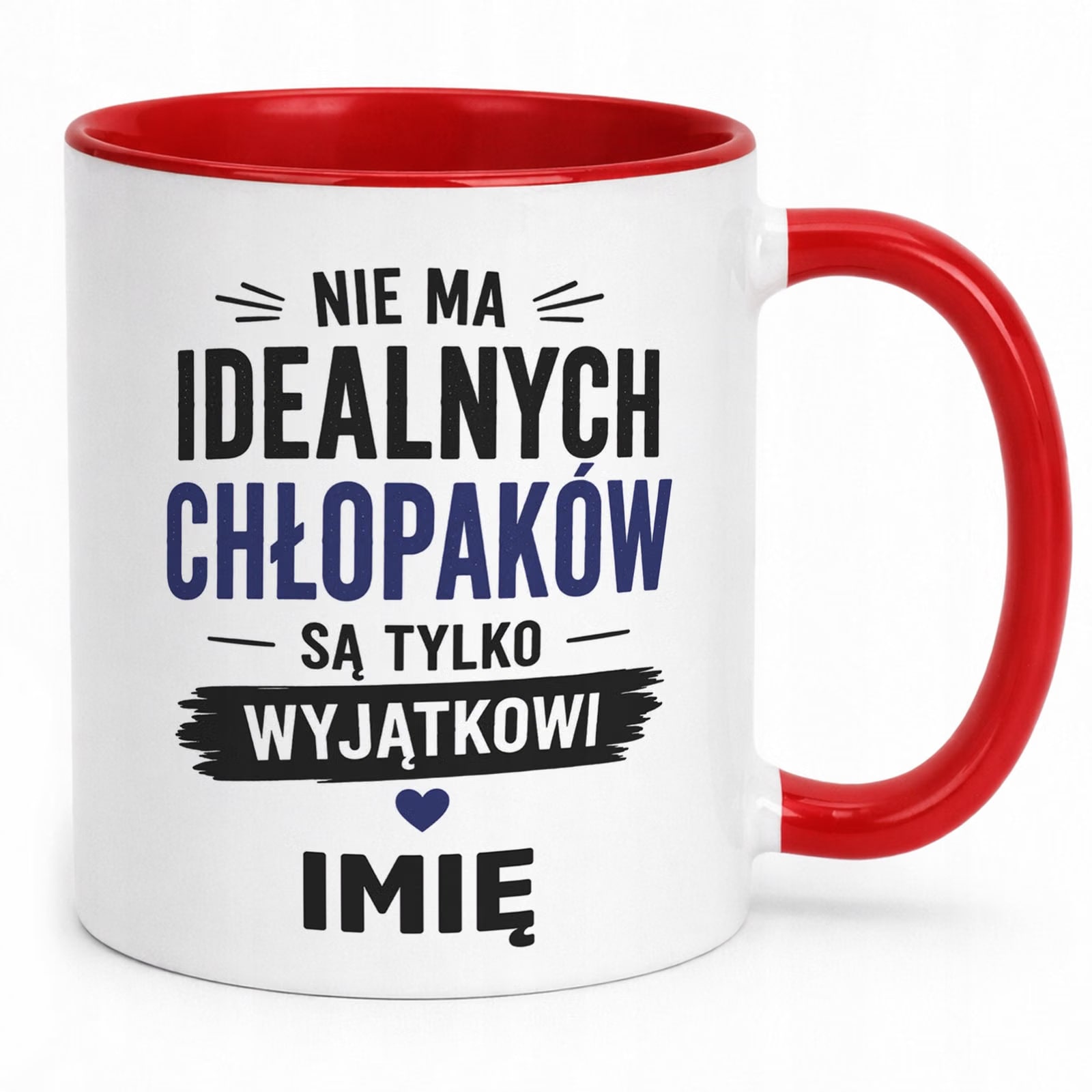 Czerwony Kubek personalizowany z nadrukiem Dzień Chłopaka Mężczyzny Prezent