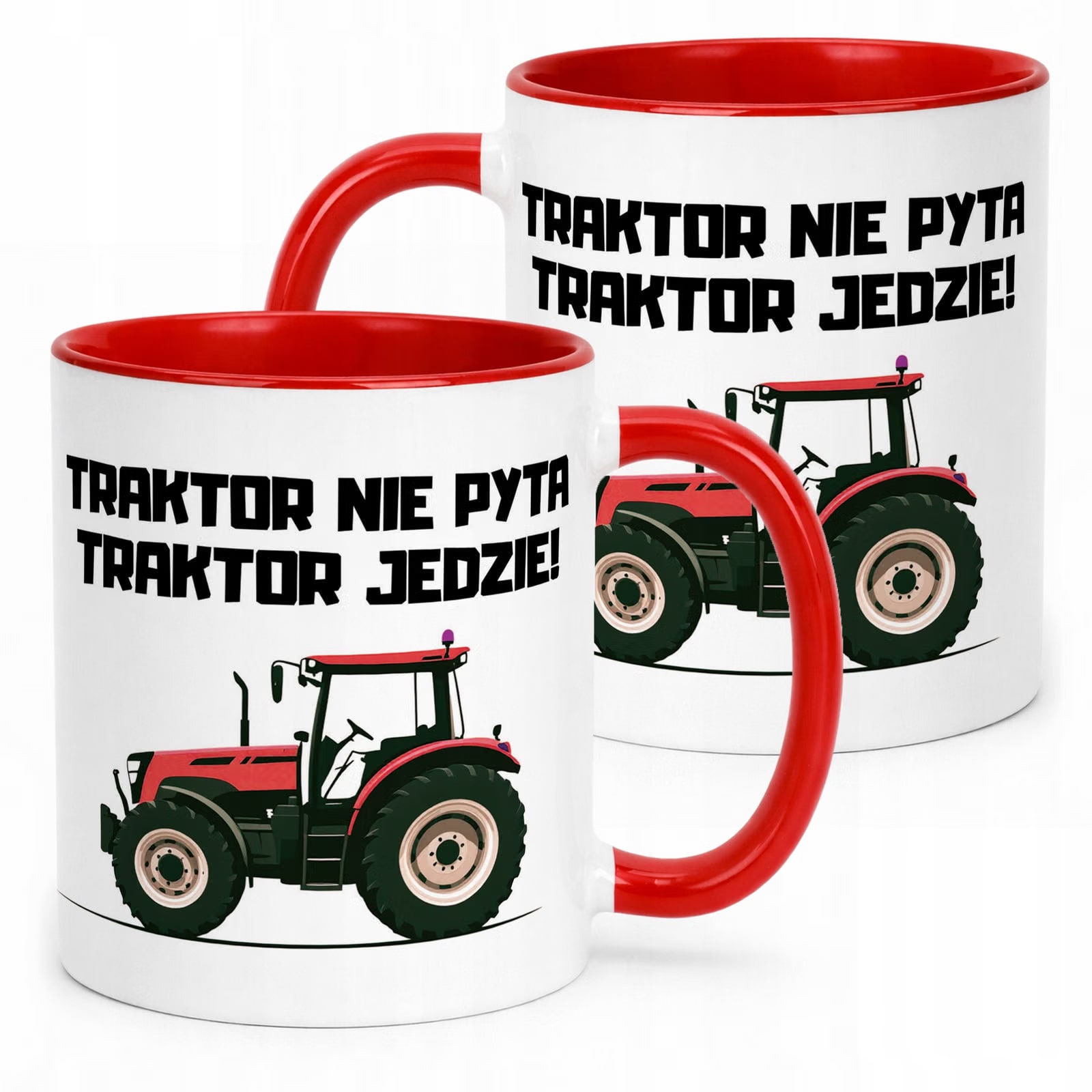 Kubek Czerwony Rolnik Dla Rolnika Traktor Zabawny Prezent Upominek