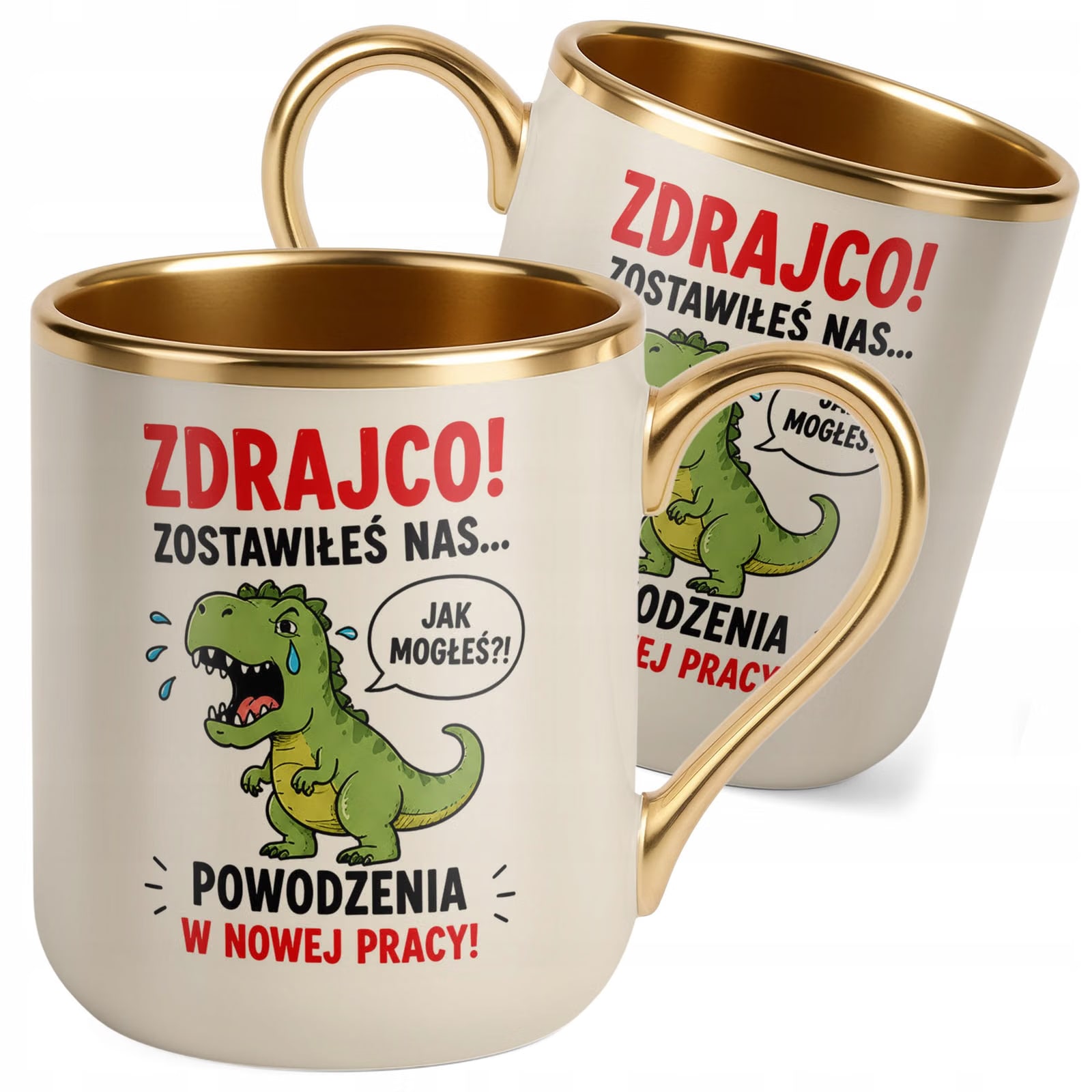 Kubek z nadrukiem Premium Złoty Ecru Pożegnanie Odejście z Pracy