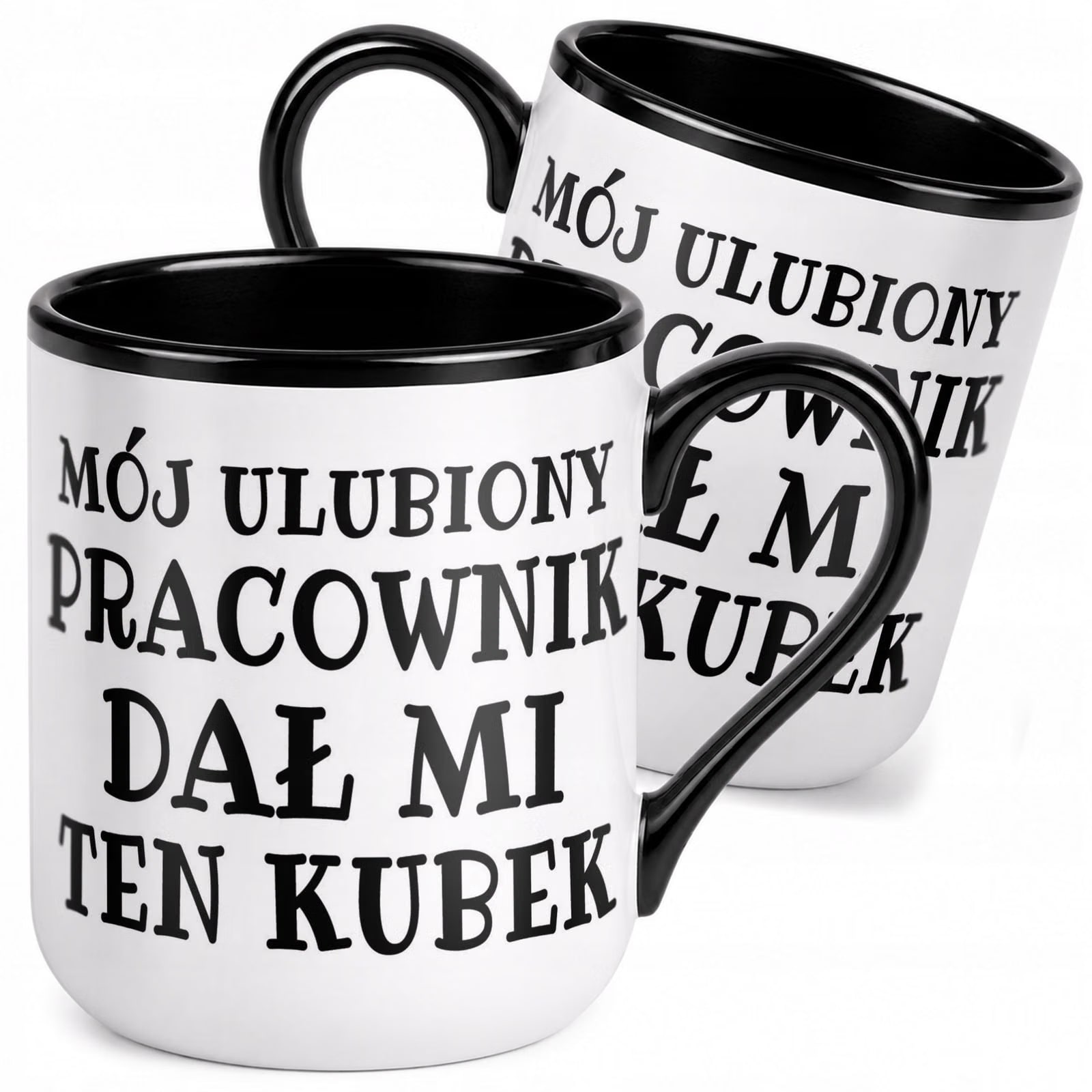 Kubek z nadrukiem Premium Czarny Dla Szefa Mój Ulubiony Pracownik Prezent