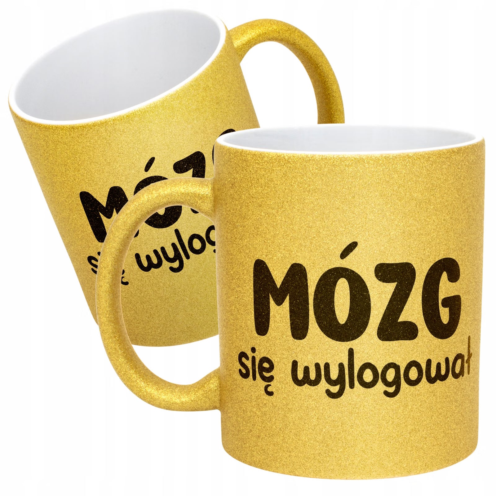Złoty Kubek Brokatowy Mózg Się Wylogował Zabawny Prezent