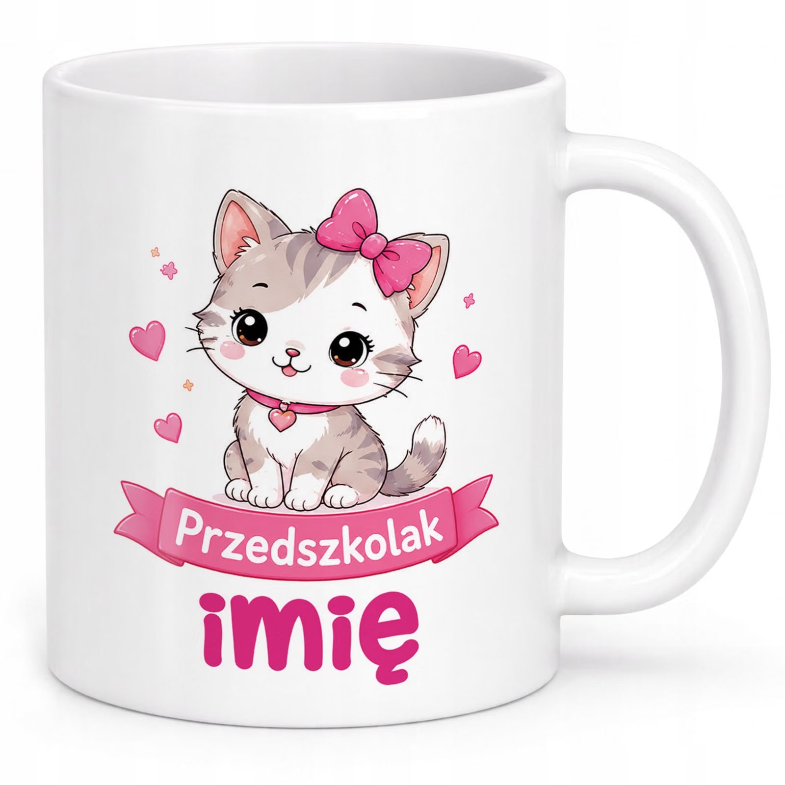 Zestaw Personalizowany Plecak Worek Kubek Przedszkolak Kotek Prezent