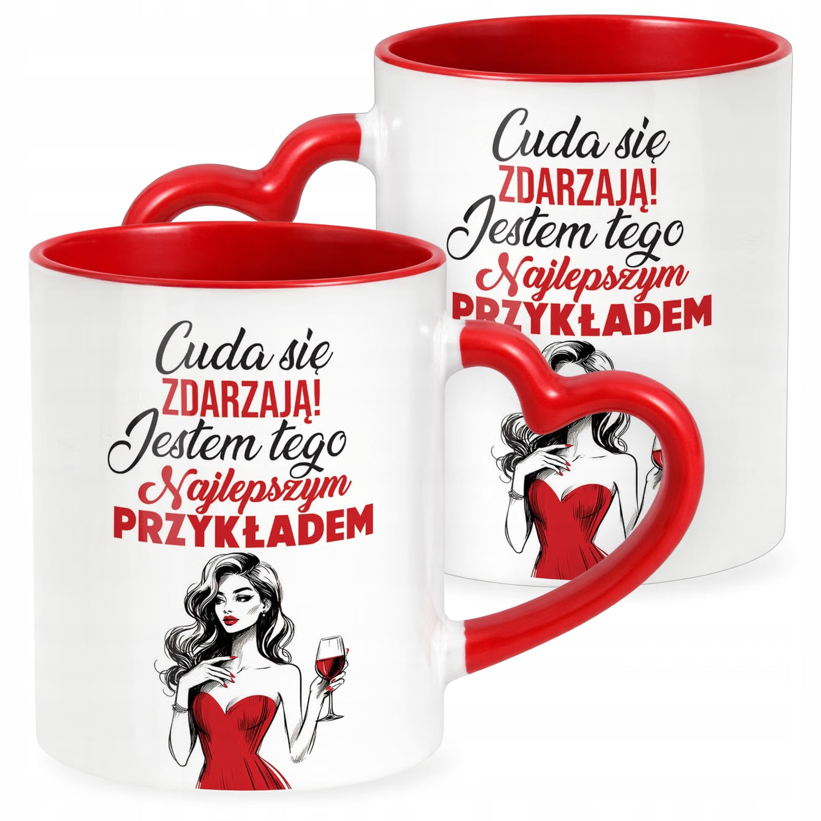 Kubek Czerwony Dzień Kobiet Dla Kobiety Dziewczyny Prezent Upominek
