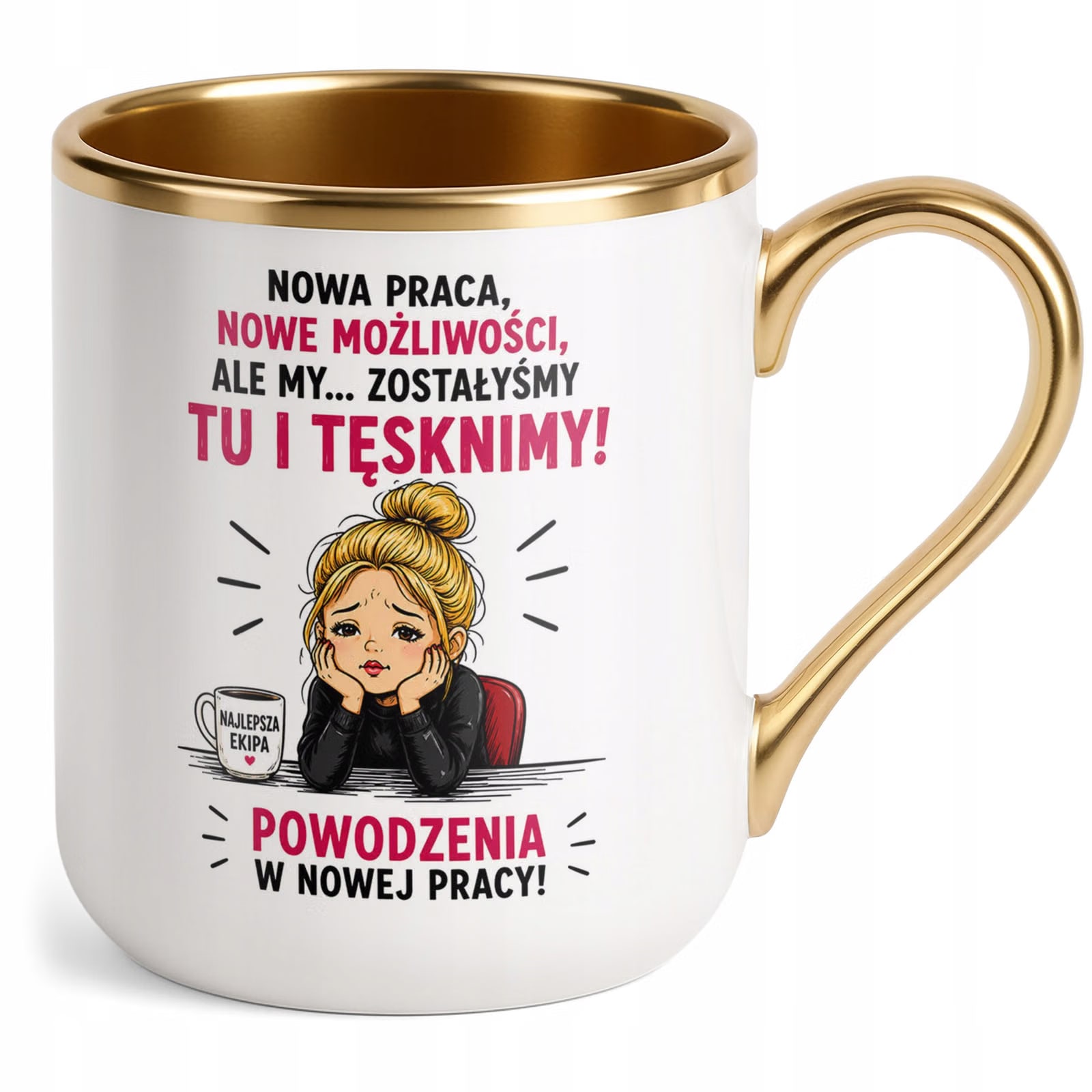 Kubek z nadrukiem Premium Złoty Pożegnanie Odejście z Pracy