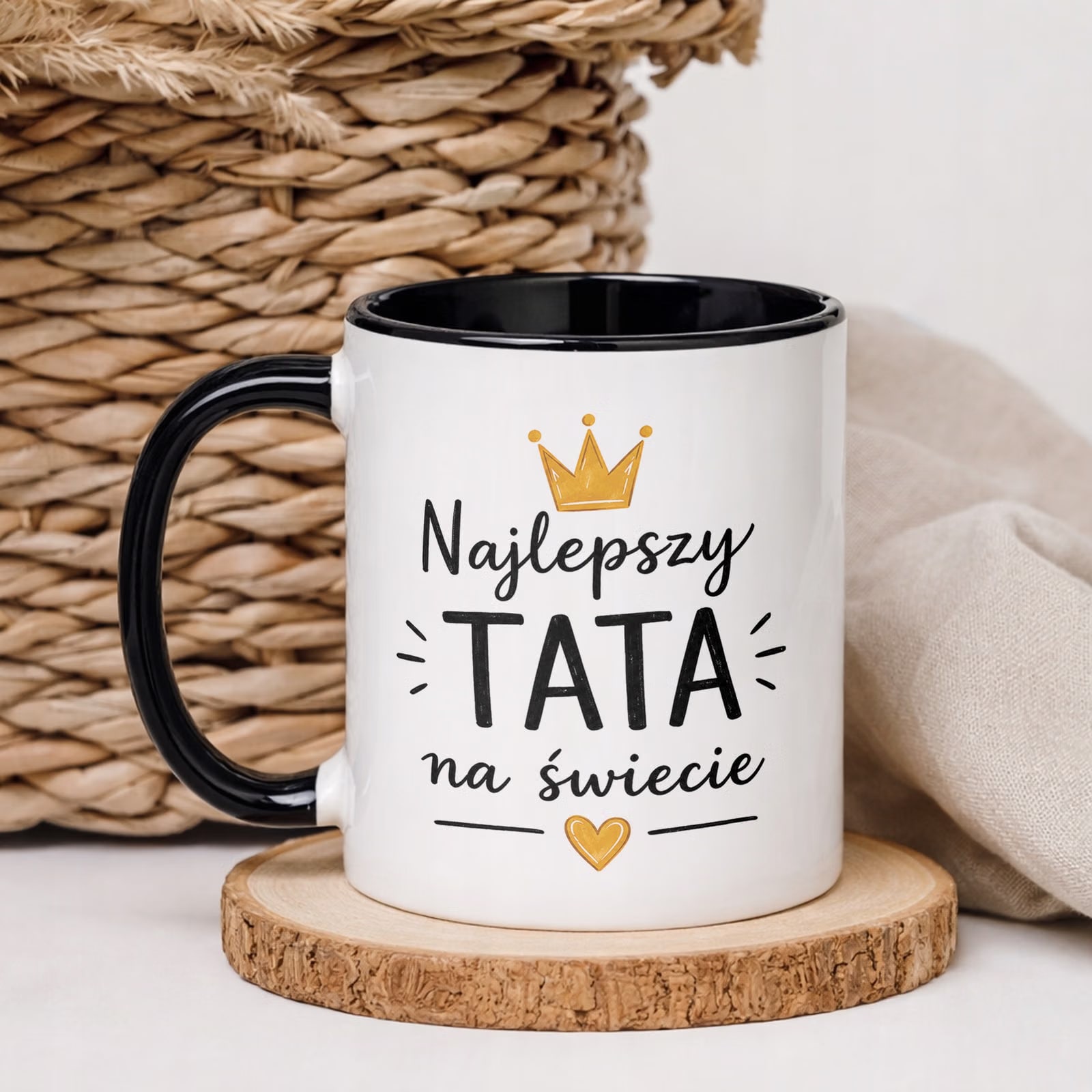 Kubek Czarny upominek dla tatusia prezent na Dzień Ojca
