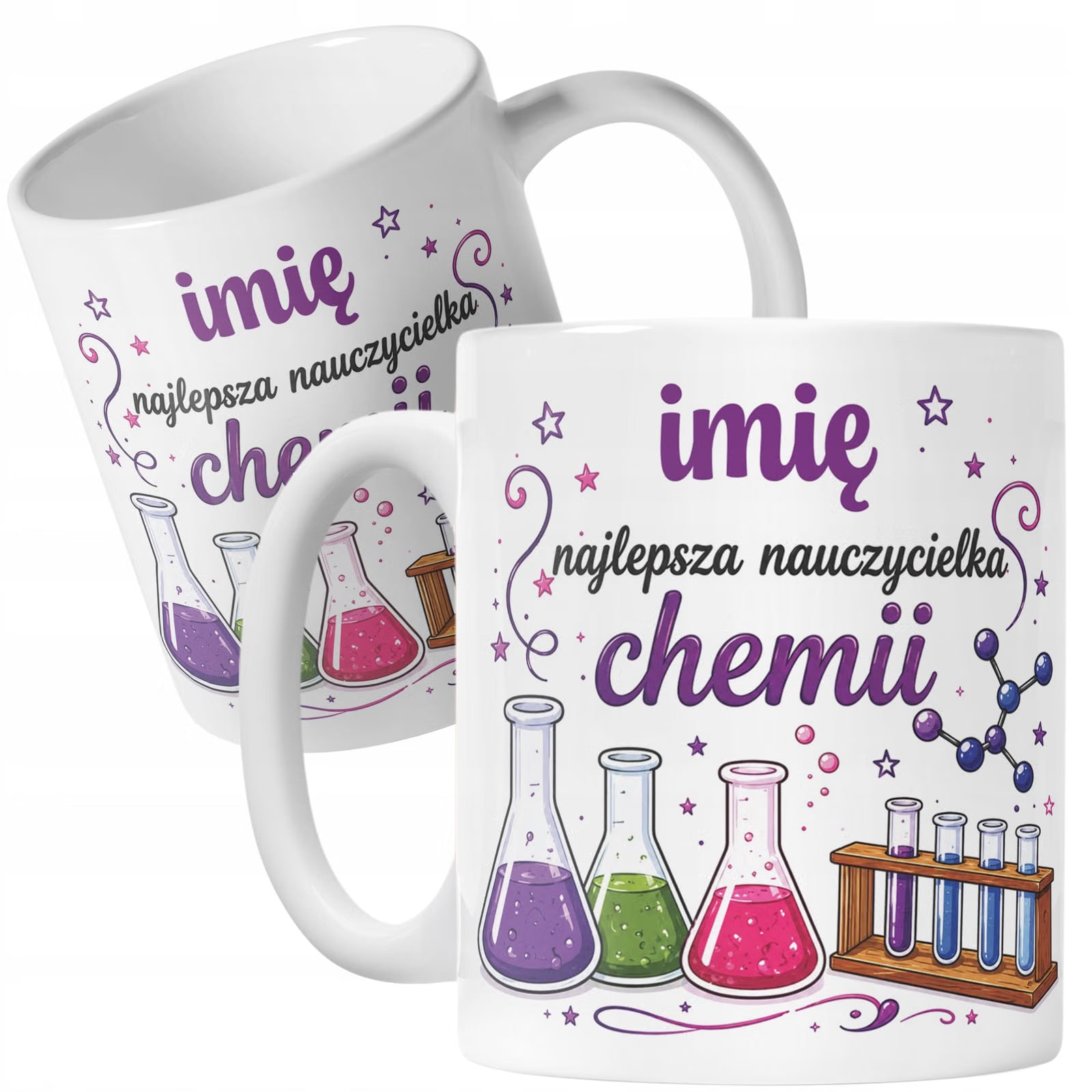 Kubek z Imieniem Dzień Nauczyciela Zakończenie Roku Chemia Prezent