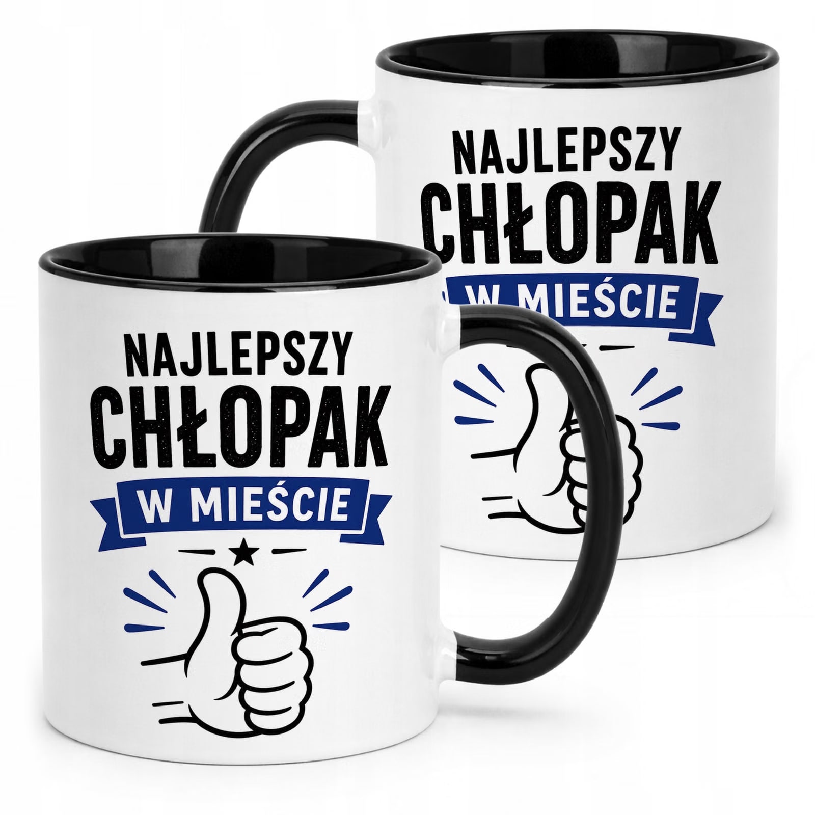 Czarny Kubek z nadrukiem Dzień Chłopaka Dla Mężczyzny Upominek Prezent