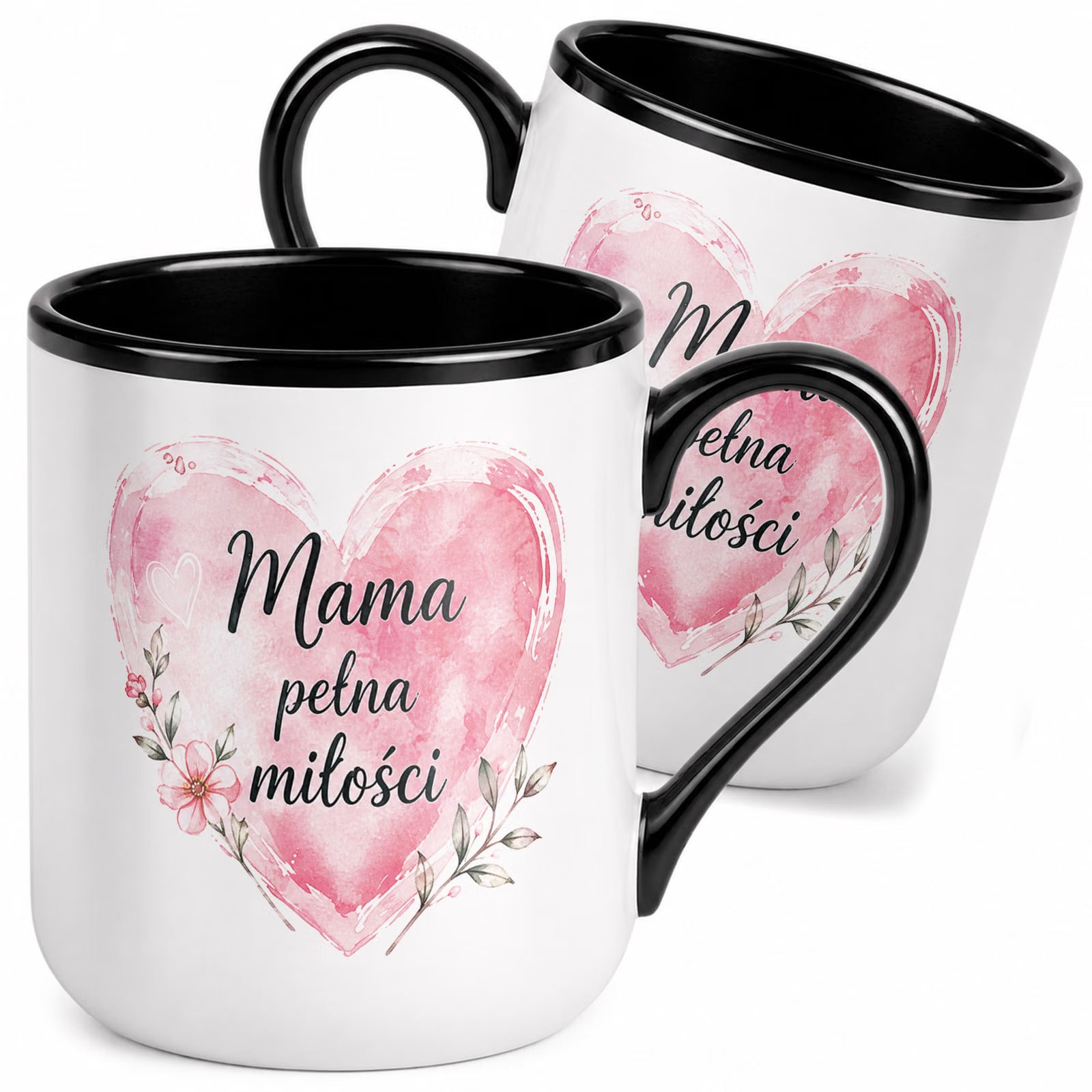 Kubek z nadrukiem Premium Czarny Dla Mamy Dzień Matki Upominek Prezent