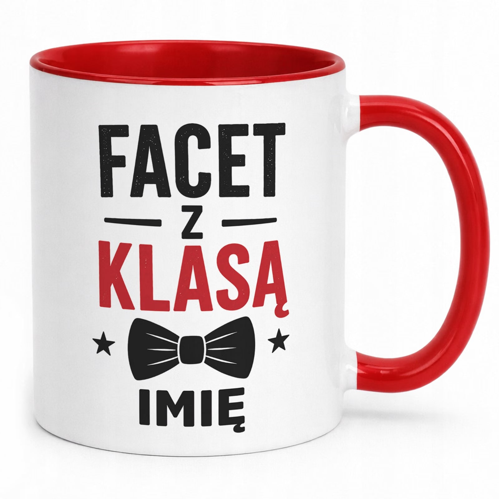 Czerwony Kubek personalizowany z nadrukiem Dzień Chłopaka Mężczyzny Prezent