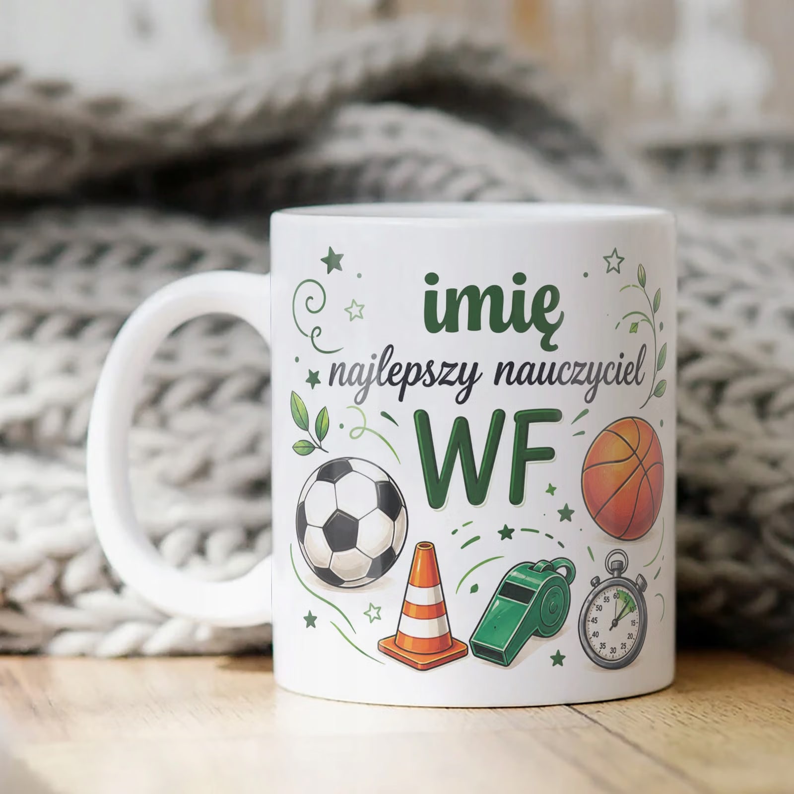 Kubek z Imieniem Dzień Nauczyciela Zakończenie Roku WF Prezent