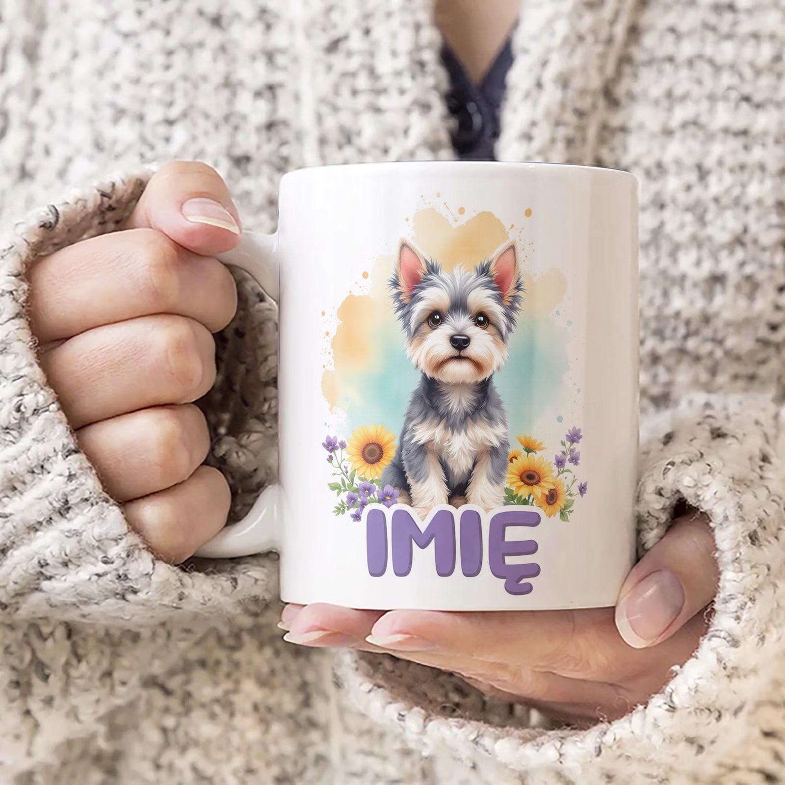 Kubek ceramiczny personalizowany Pies Piesek Zwierzak Słodki Dla Dzieci