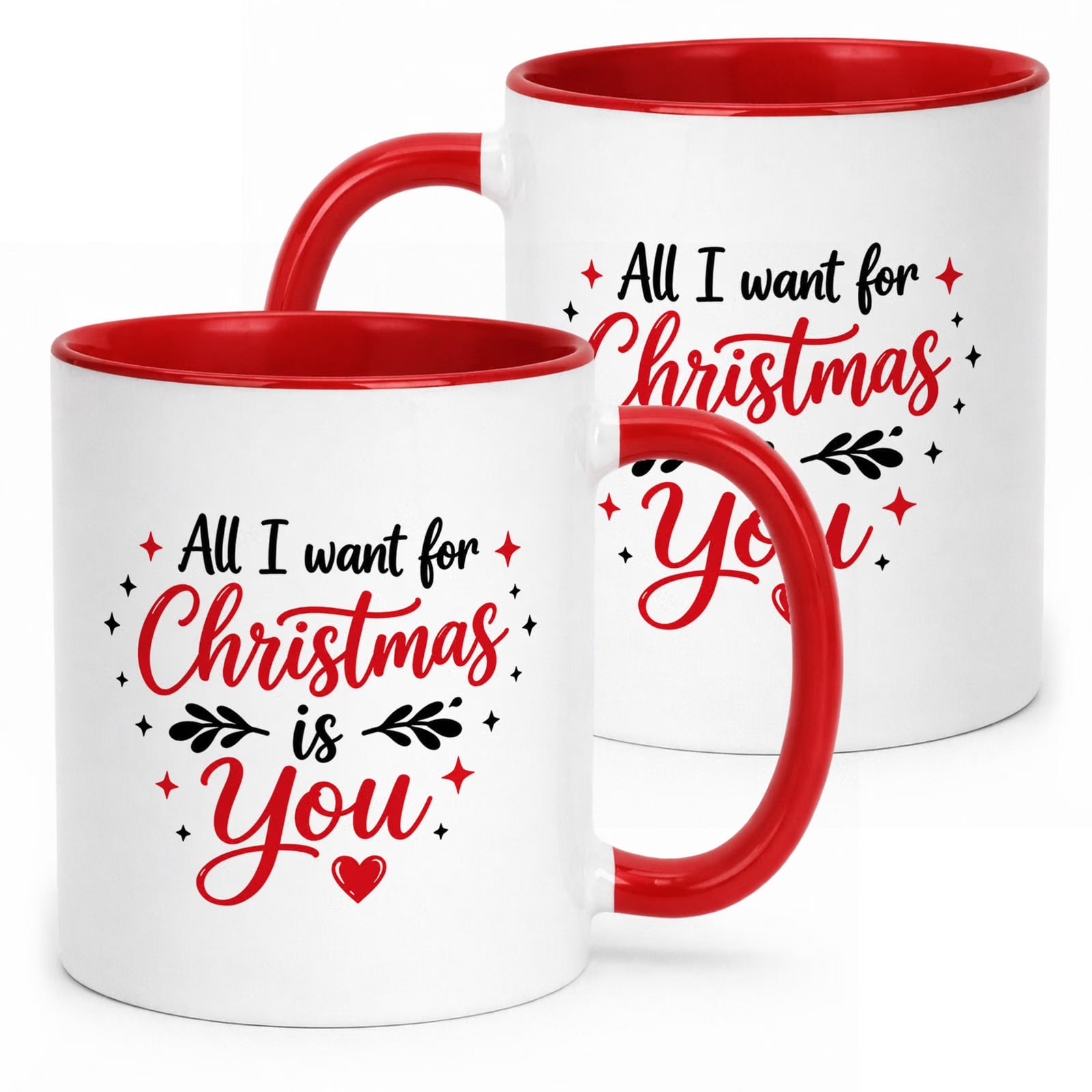 Kubek Czerwony z Nadrukiem Boże Narodzenie All I Want For Christmas Prezent