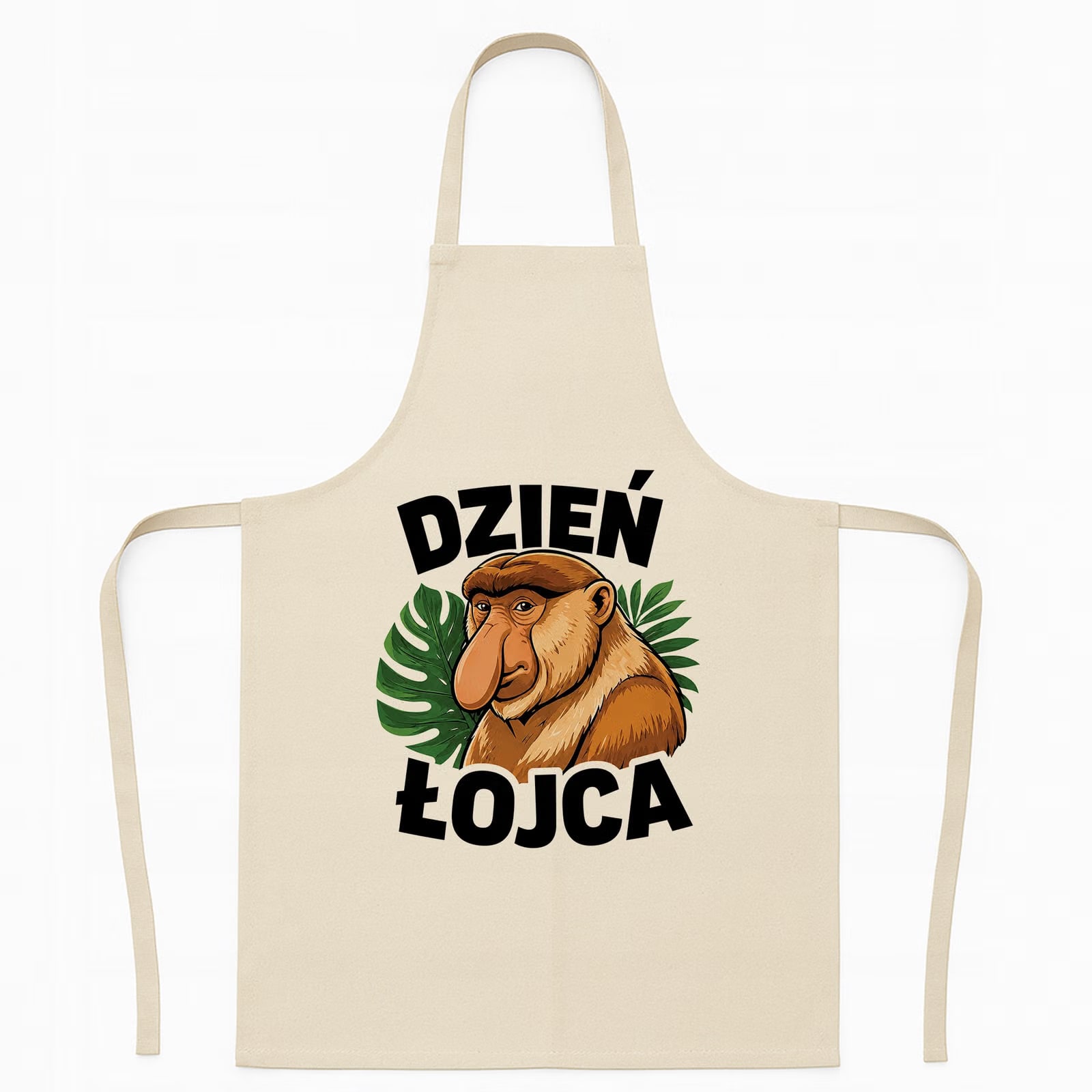 Fartuch kuchenny ecru dla taty prezent na Dzień Ojca miły upominek