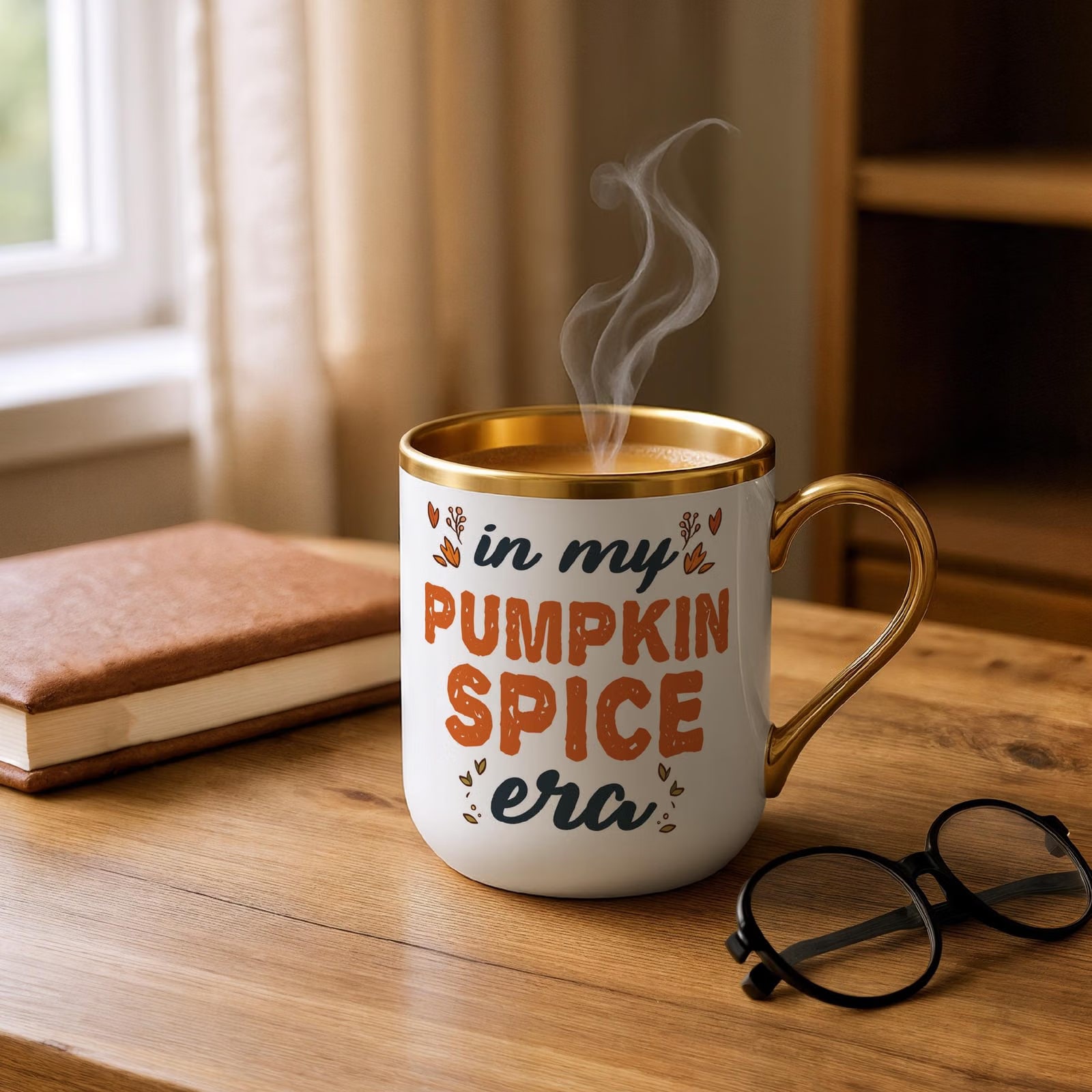 Kubek Premium Złoty Jesienny Jesień In My Pumpkin Spice Era Prezent