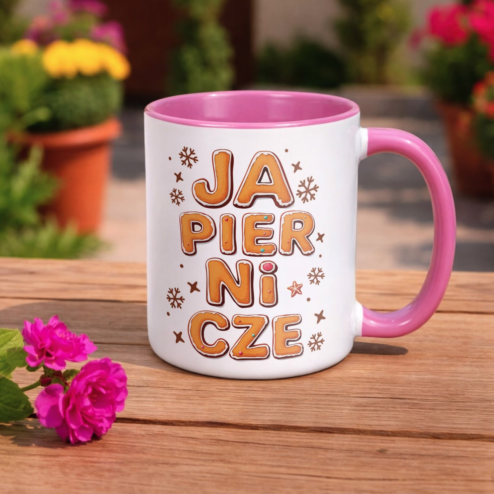 Kubek Różowy Boże Narodzenie Mikołajki Święta Japiernicze Prezent