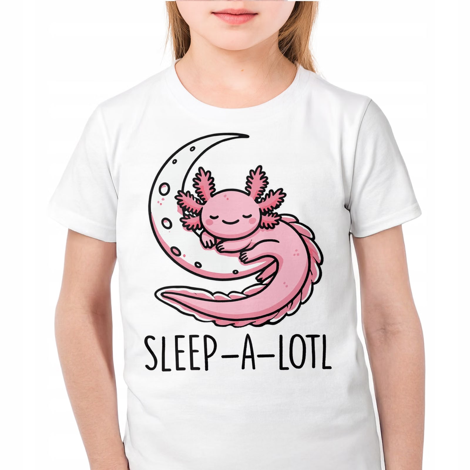 Koszulka dziecięca biała Aksolotl Axolotl Różowy Zwierzak Viral